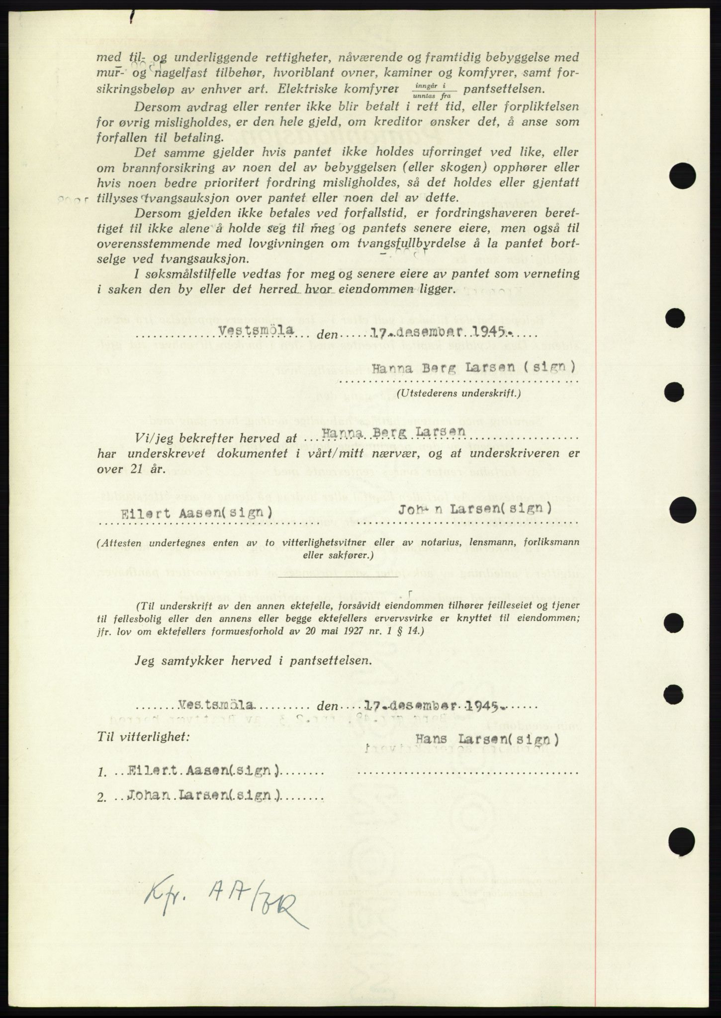 Nordmøre sorenskriveri, AV/SAT-A-4132/1/2/2Ca: Mortgage book no. B93b, 1946-1946, Diary no: : 132/1946