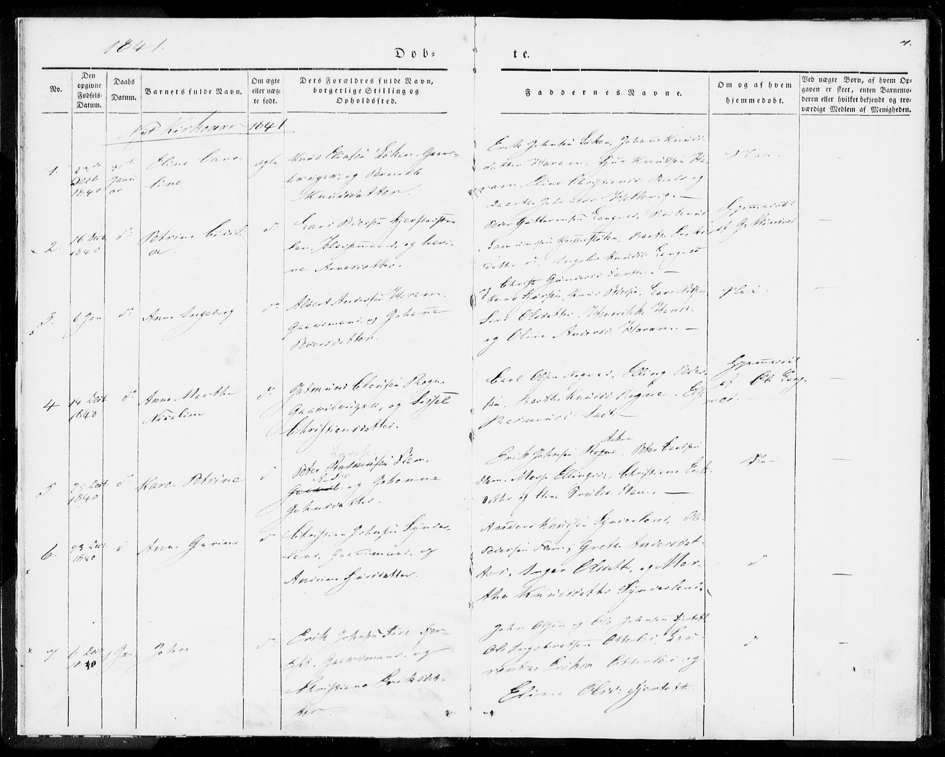 Ministerialprotokoller, klokkerbøker og fødselsregistre - Møre og Romsdal, SAT/A-1454/536/L0496: Parish register (official) no. 536A05, 1840-1847, p. 7