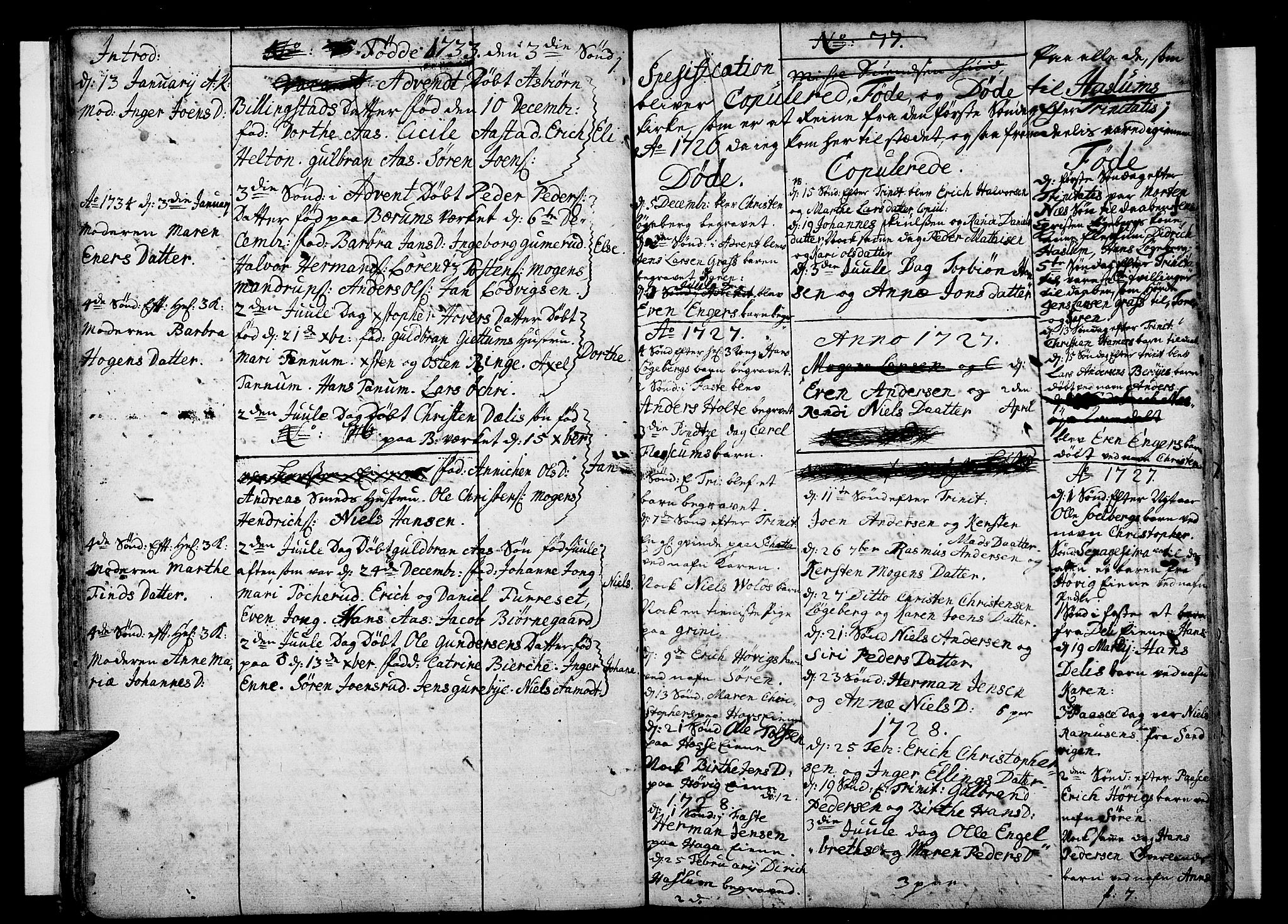 Asker prestekontor Kirkebøker, SAO/A-10256a/F/Fa/L0001: Parish register (official) no. I 1, 1726-1744, p. 22