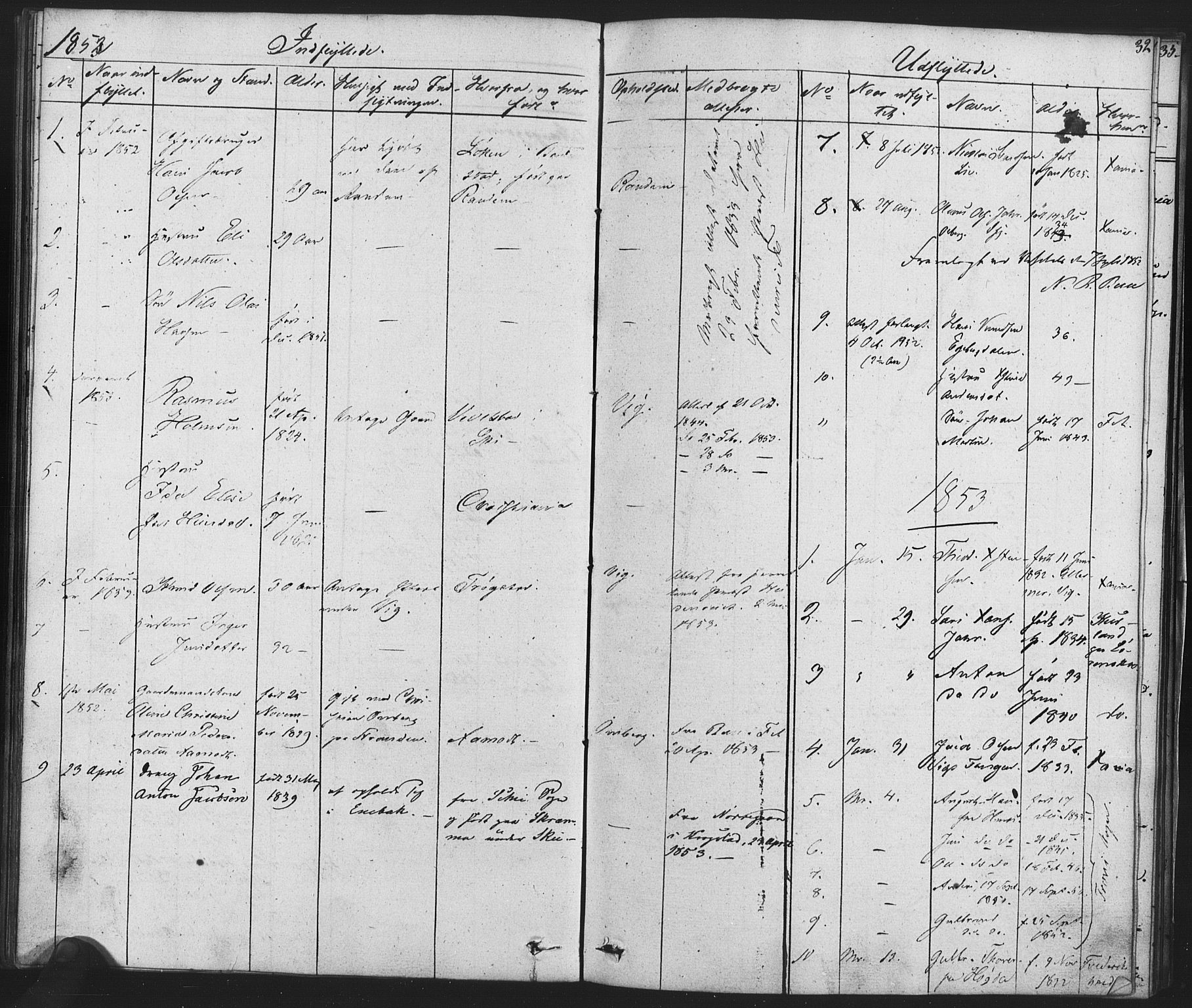 Enebakk prestekontor Kirkebøker, AV/SAO-A-10171c/F/Fa/L0014: Parish register (official) no. I 14, 1833-1878, p. 32