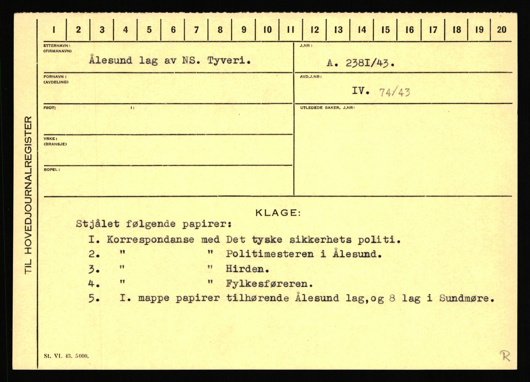 Statspolitiet - Hovedkontoret / Osloavdelingen, AV/RA-S-1329/C/Ca/L0011: Molberg - Nøstvold, 1943-1945, p. 1222