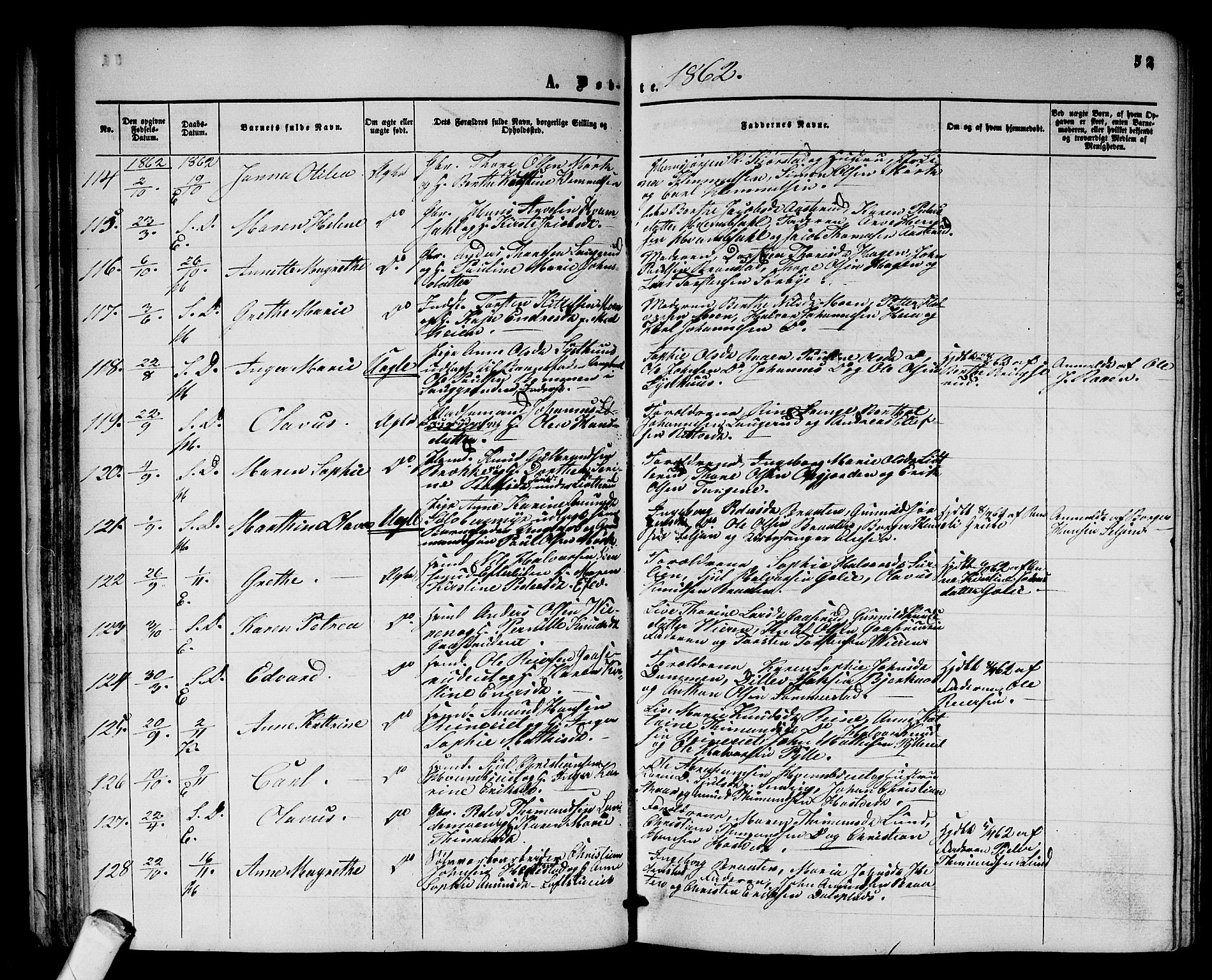 Sandsvær kirkebøker, AV/SAKO-A-244/G/Ga/L0005: Parish register (copy) no. I 5, 1857-1873, p. 52