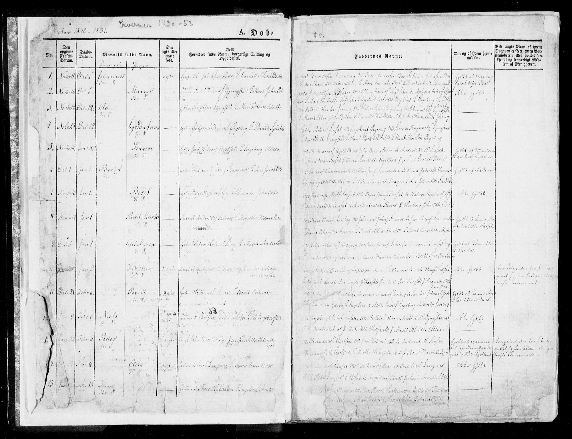 Ministerialprotokoller, klokkerbøker og fødselsregistre - Møre og Romsdal, AV/SAT-A-1454/568/L0803: Parish register (official) no. 568A10, 1830-1853, p. 2