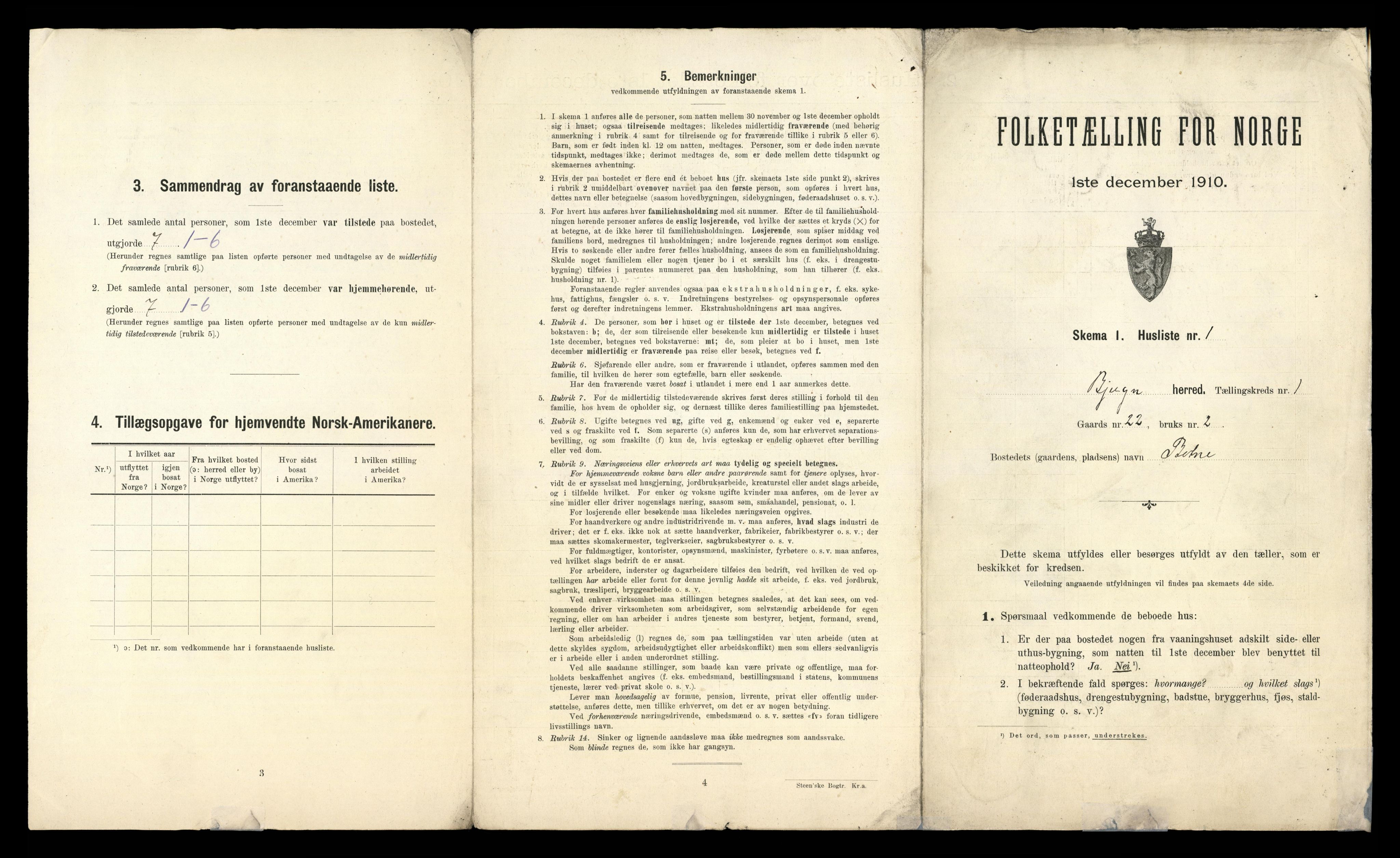 RA, 1910 census for Bjugn, 1910, p. 15
