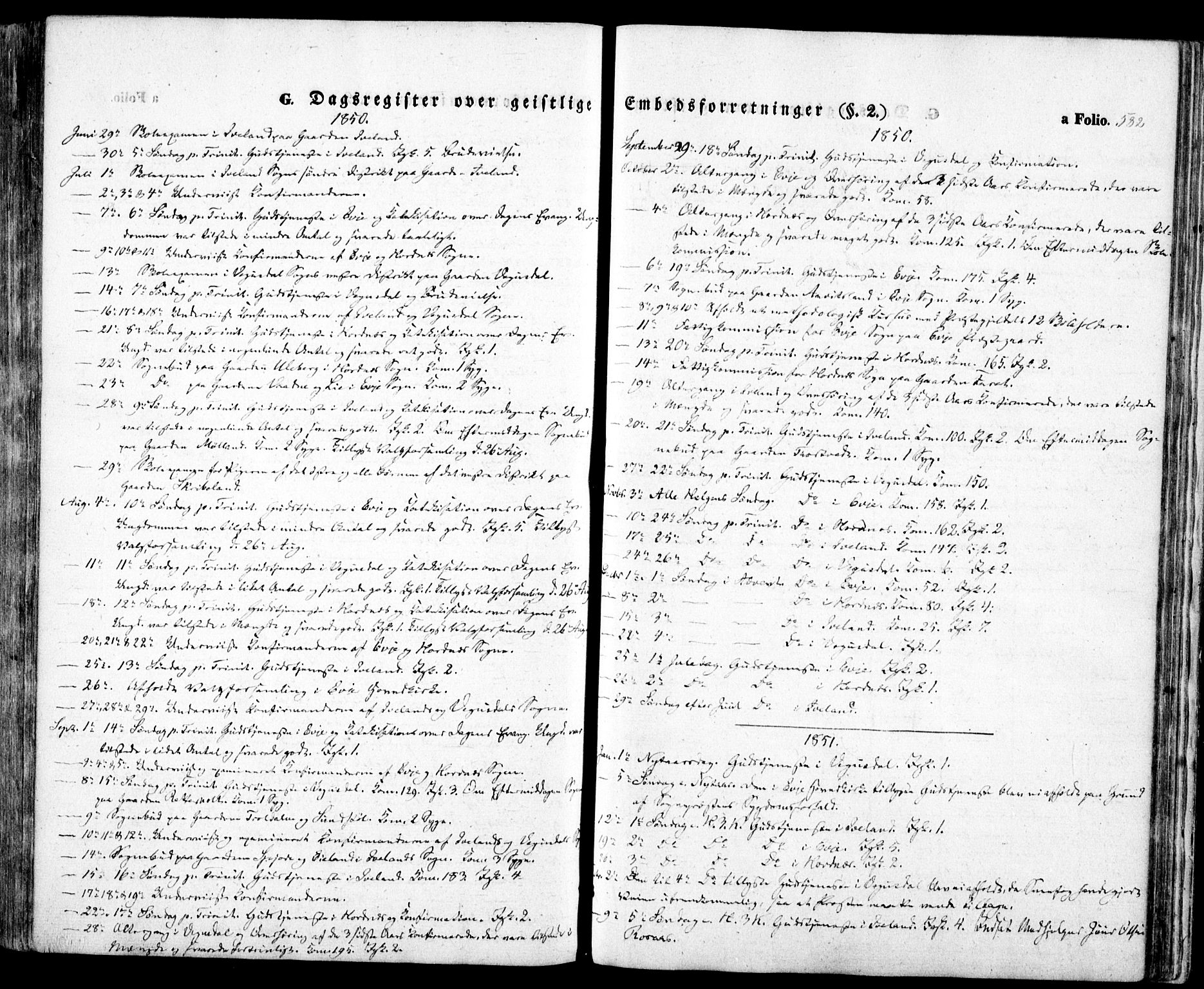Evje sokneprestkontor, SAK/1111-0008/F/Fa/Faa/L0005: Parish register (official) no. A 5, 1843-1865, p. 582