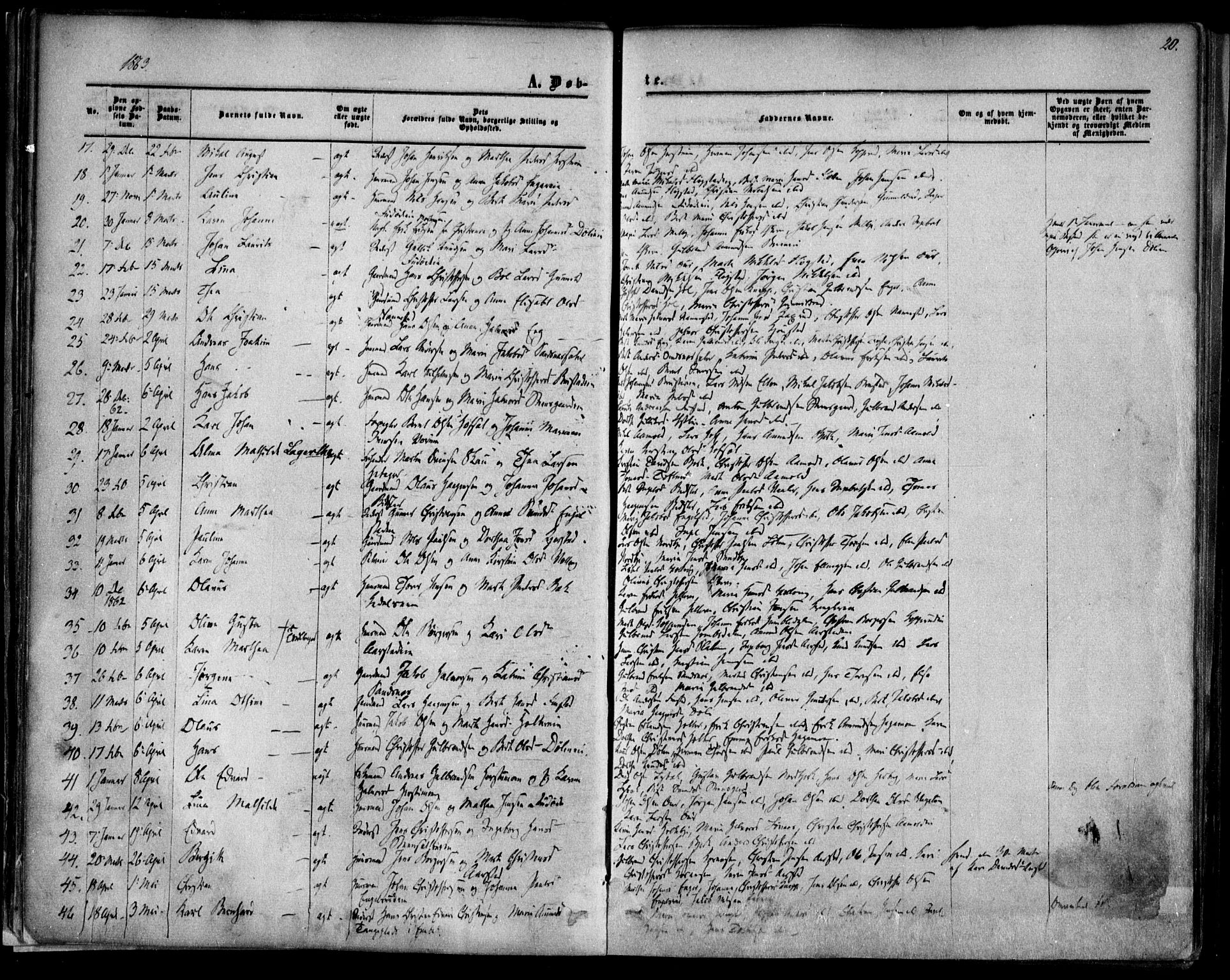 Nannestad prestekontor Kirkebøker, SAO/A-10414a/F/Fa/L0012: Parish register (official) no. I 12, 1860-1872, p. 20