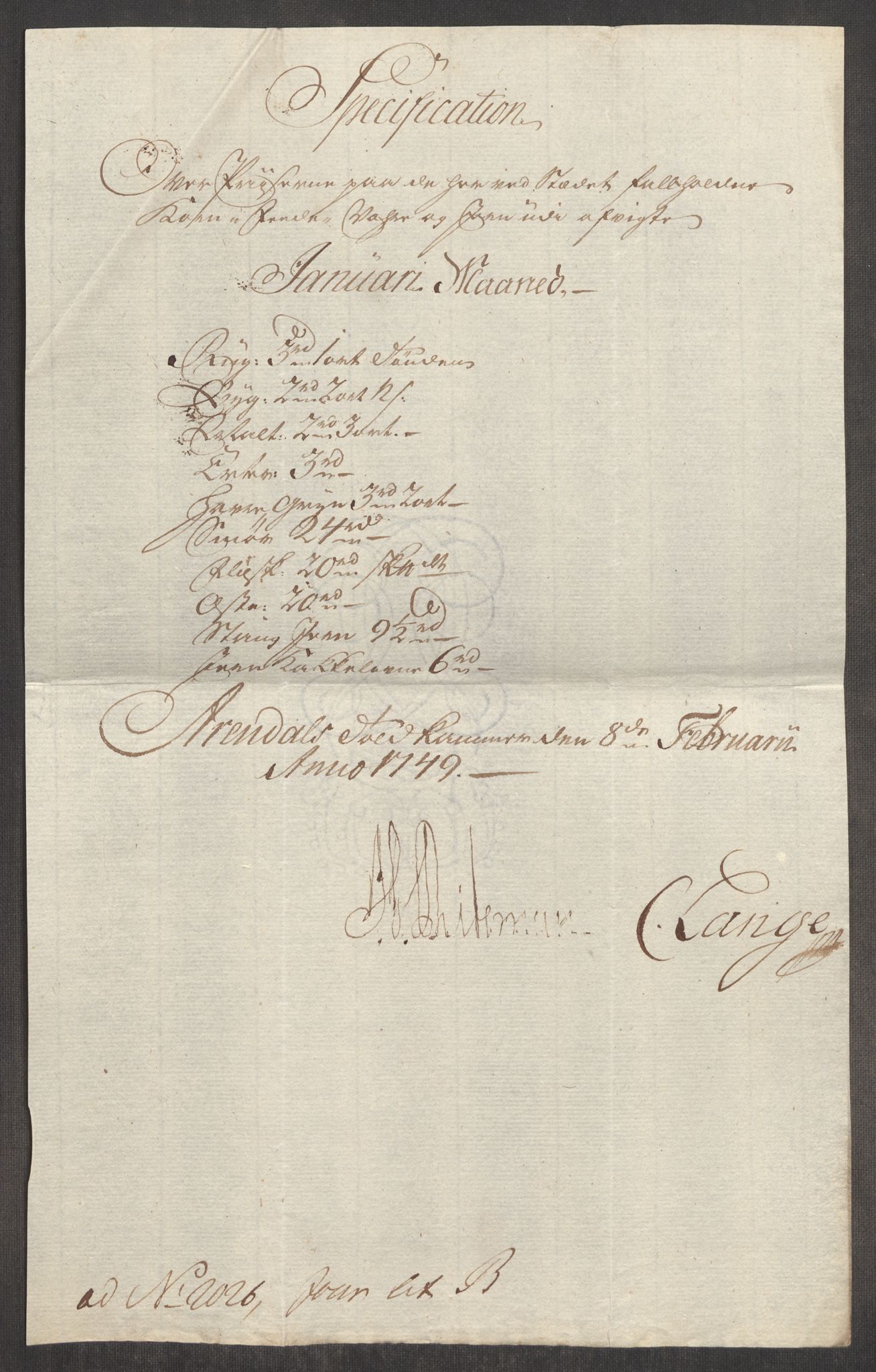 Rentekammeret inntil 1814, Realistisk ordnet avdeling, AV/RA-EA-4070/Oe/L0004: [Ø1]: Priskuranter, 1749-1752, p. 144