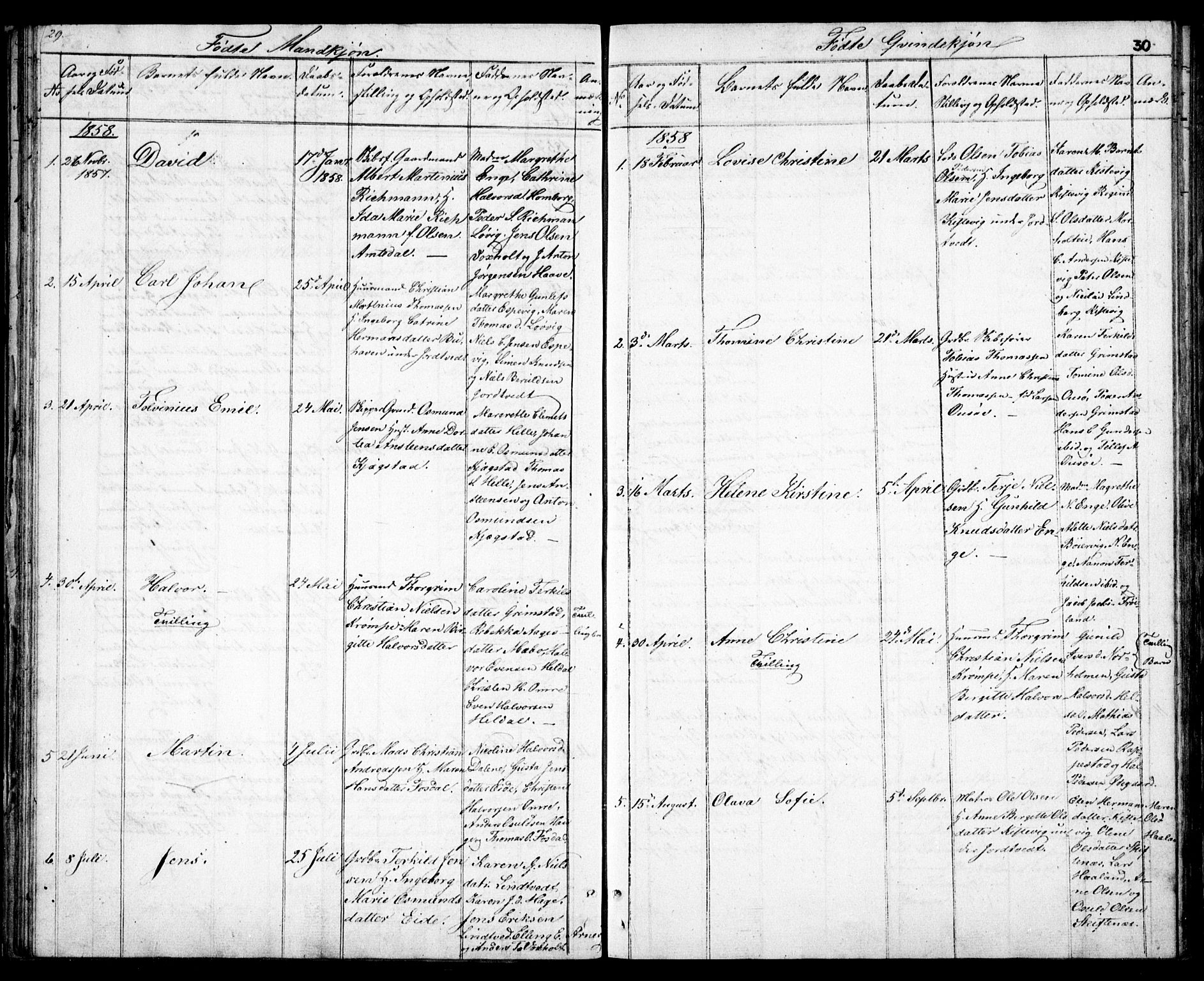 Hommedal sokneprestkontor, SAK/1111-0023/F/Fb/Fba/L0002: Parish register (copy) no. B 2, 1841-1863, p. 30