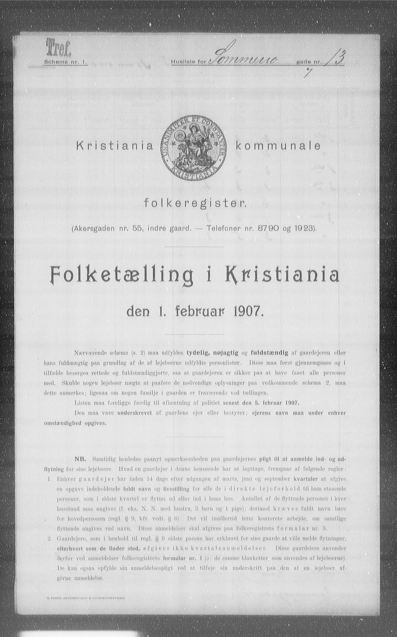 OBA, Municipal Census 1907 for Kristiania, 1907, p. 50953