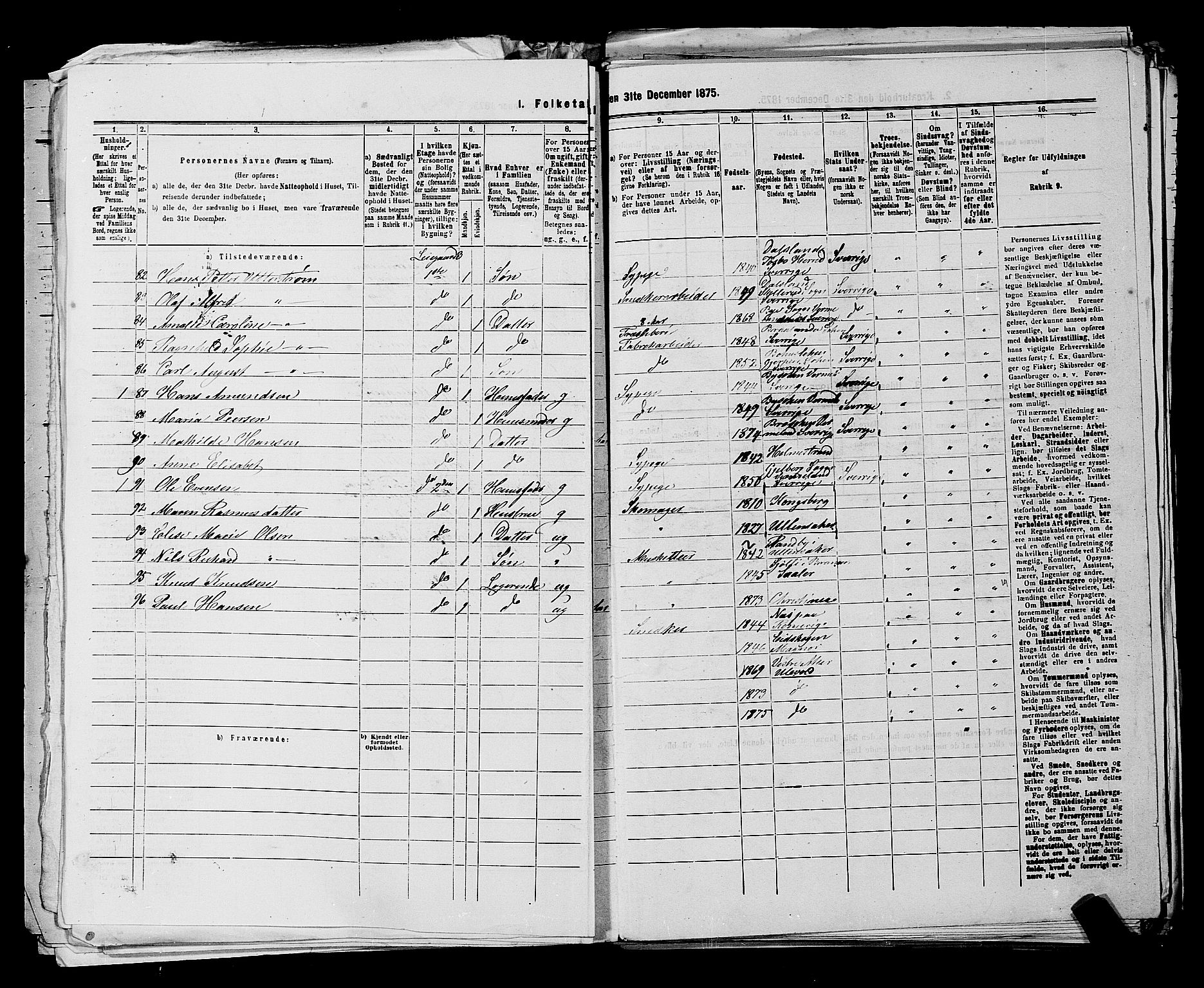 RA, 1875 census for 0301 Kristiania, 1875, p. 6101