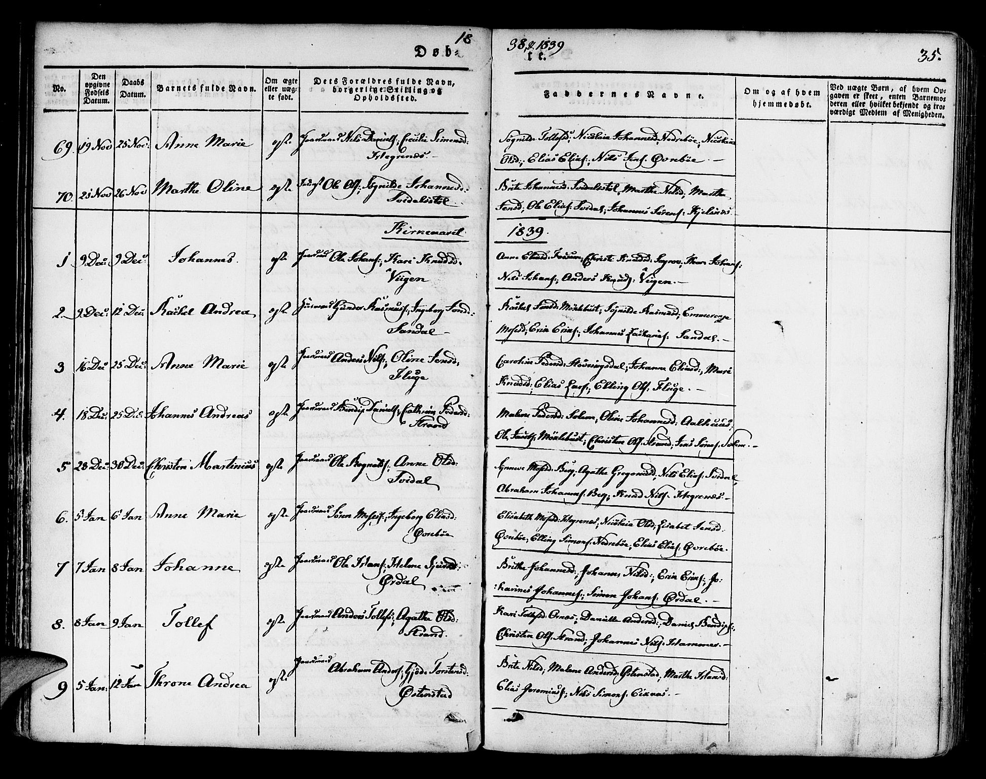 Jølster sokneprestembete, SAB/A-80701/H/Haa/Haaa/L0009: Parish register (official) no. A 9, 1833-1848, p. 35
