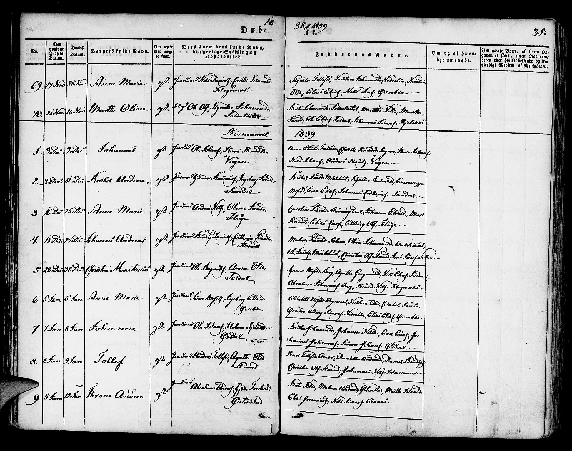 Jølster sokneprestembete, AV/SAB-A-80701/H/Haa/Haaa/L0009: Parish register (official) no. A 9, 1833-1848, p. 35