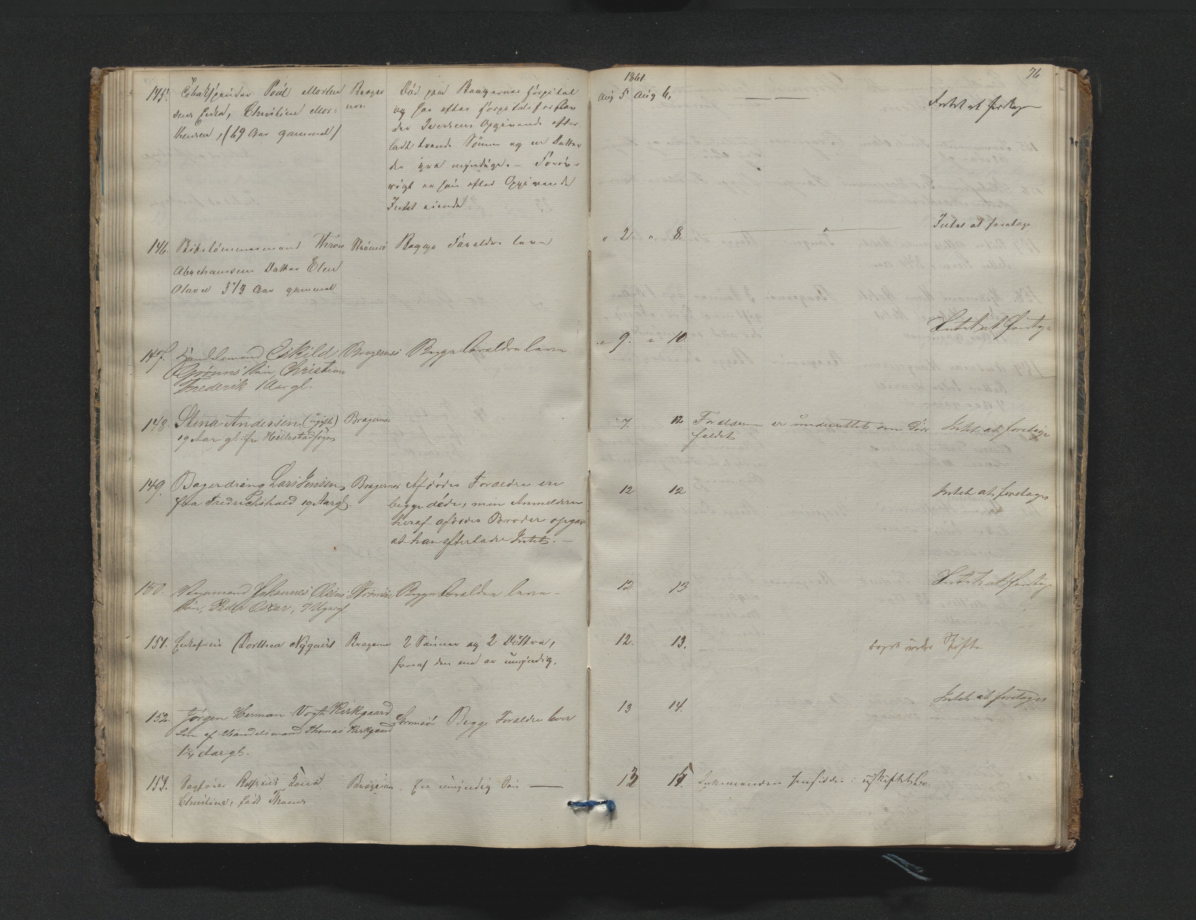 Drammen byfogd, AV/SAKO-A-222/H/Ha/Haa/L0001: Dødsjournal , 1858-1863, p. 76
