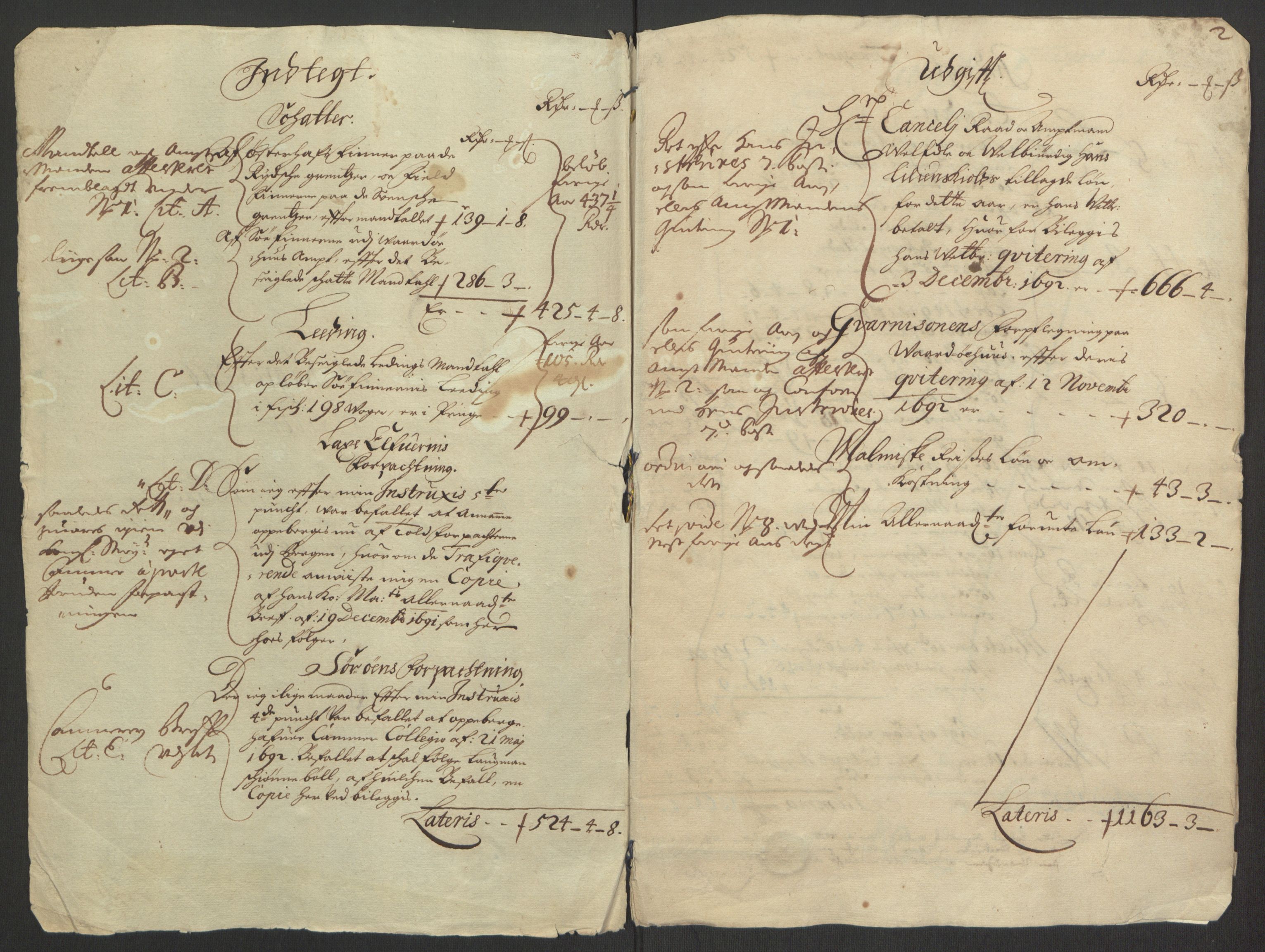 Rentekammeret inntil 1814, Reviderte regnskaper, Fogderegnskap, RA/EA-4092/R69/L4851: Fogderegnskap Finnmark/Vardøhus, 1691-1700, p. 134