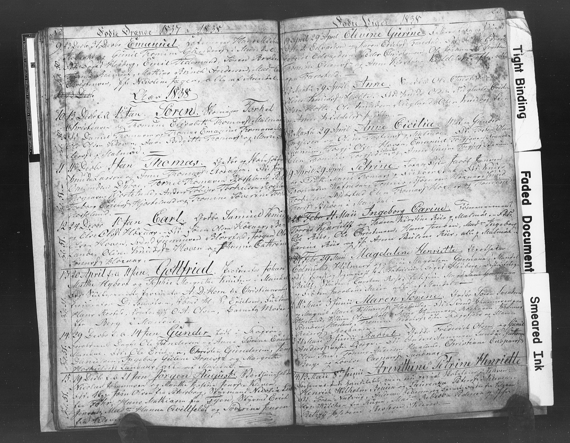 Mandal sokneprestkontor, AV/SAK-1111-0030/F/Fb/Fba/L0003: Parish register (copy) no. B 1C, 1834-1838, p. 23