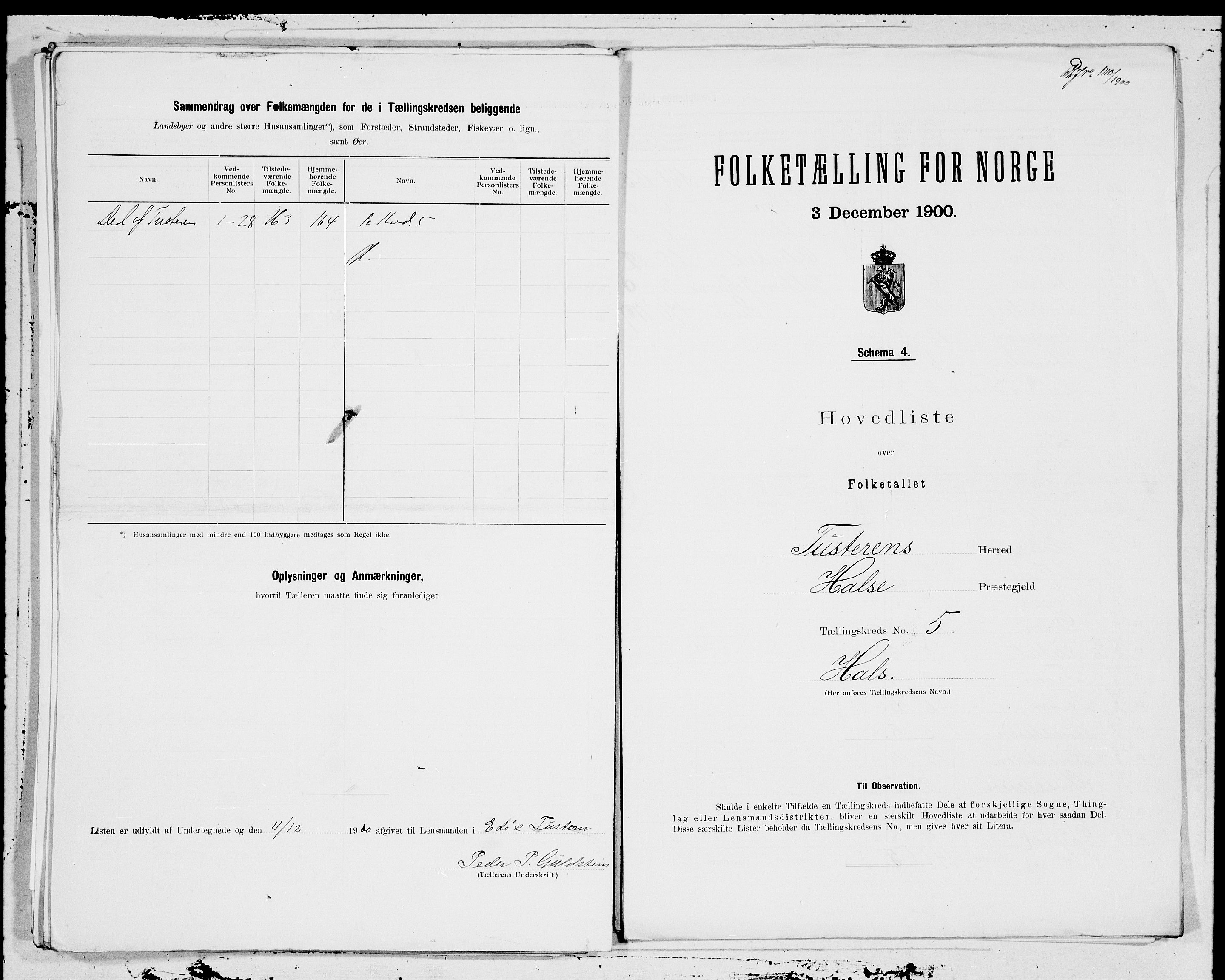 SAT, 1900 census for Tustna, 1900, p. 10