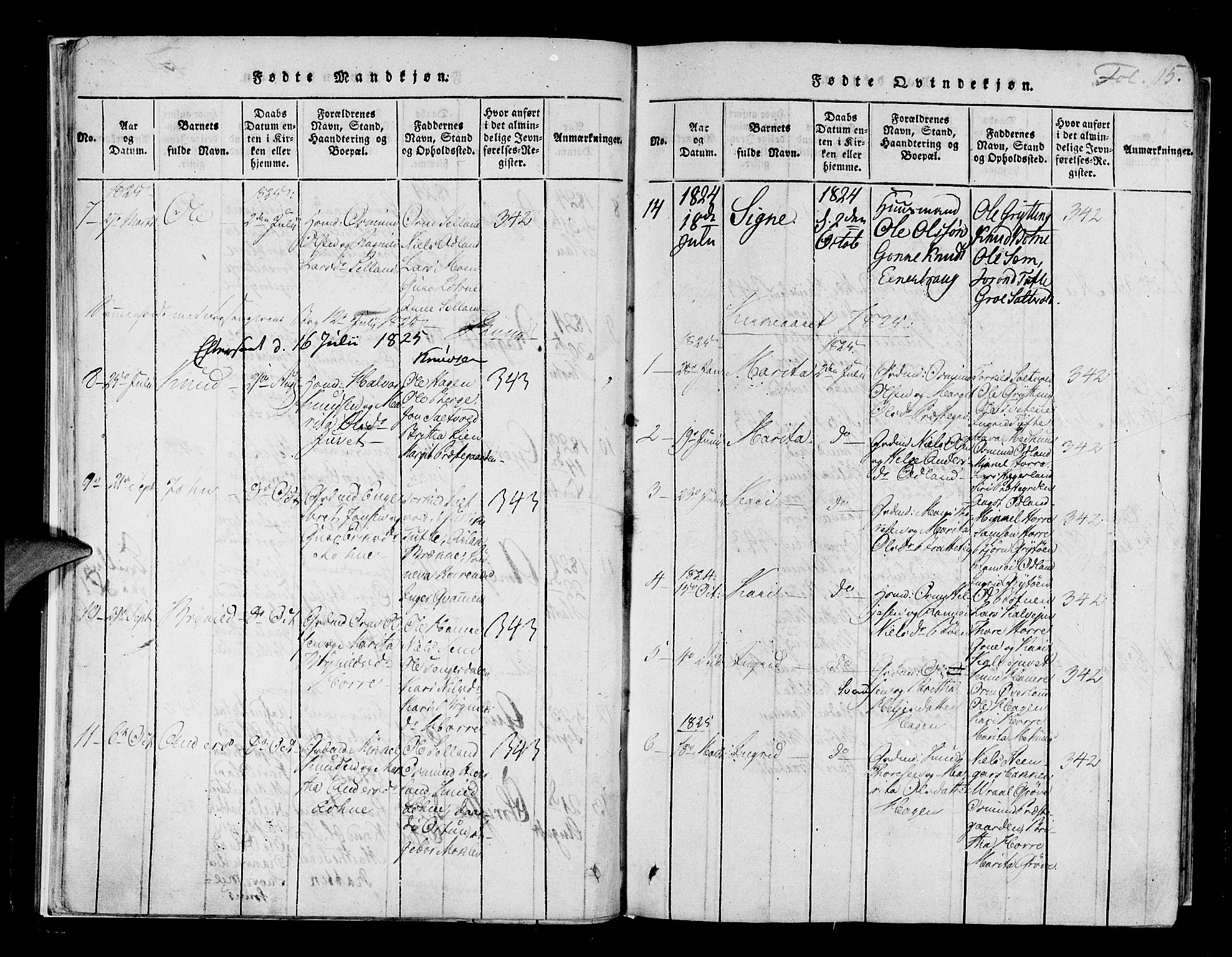 Røldal sokneprestembete, SAB/A-100247: Parish register (official) no. A 2, 1817-1856, p. 15