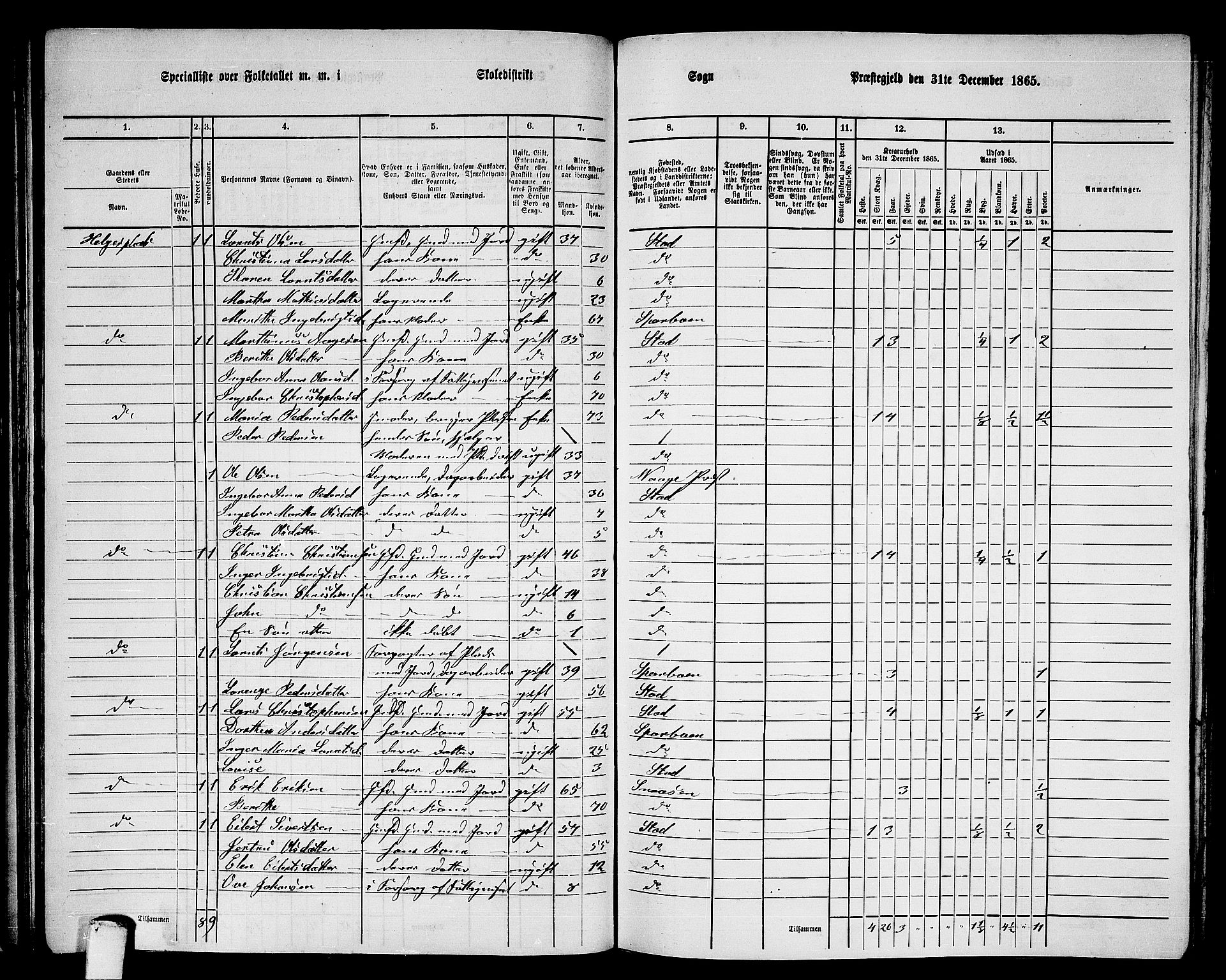 RA, 1865 census for Stod, 1865, p. 78