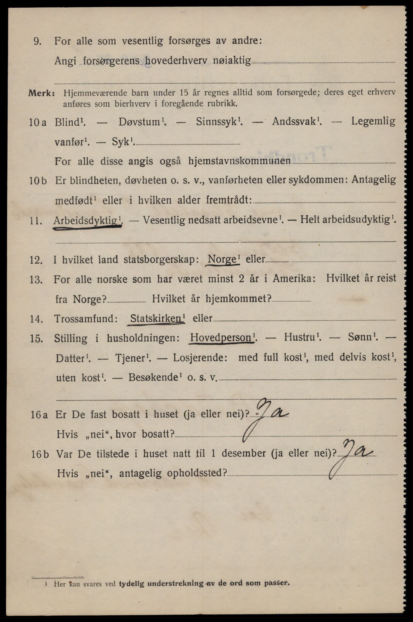 SAT, 1920 census for Trondheim, 1920, p. 70053