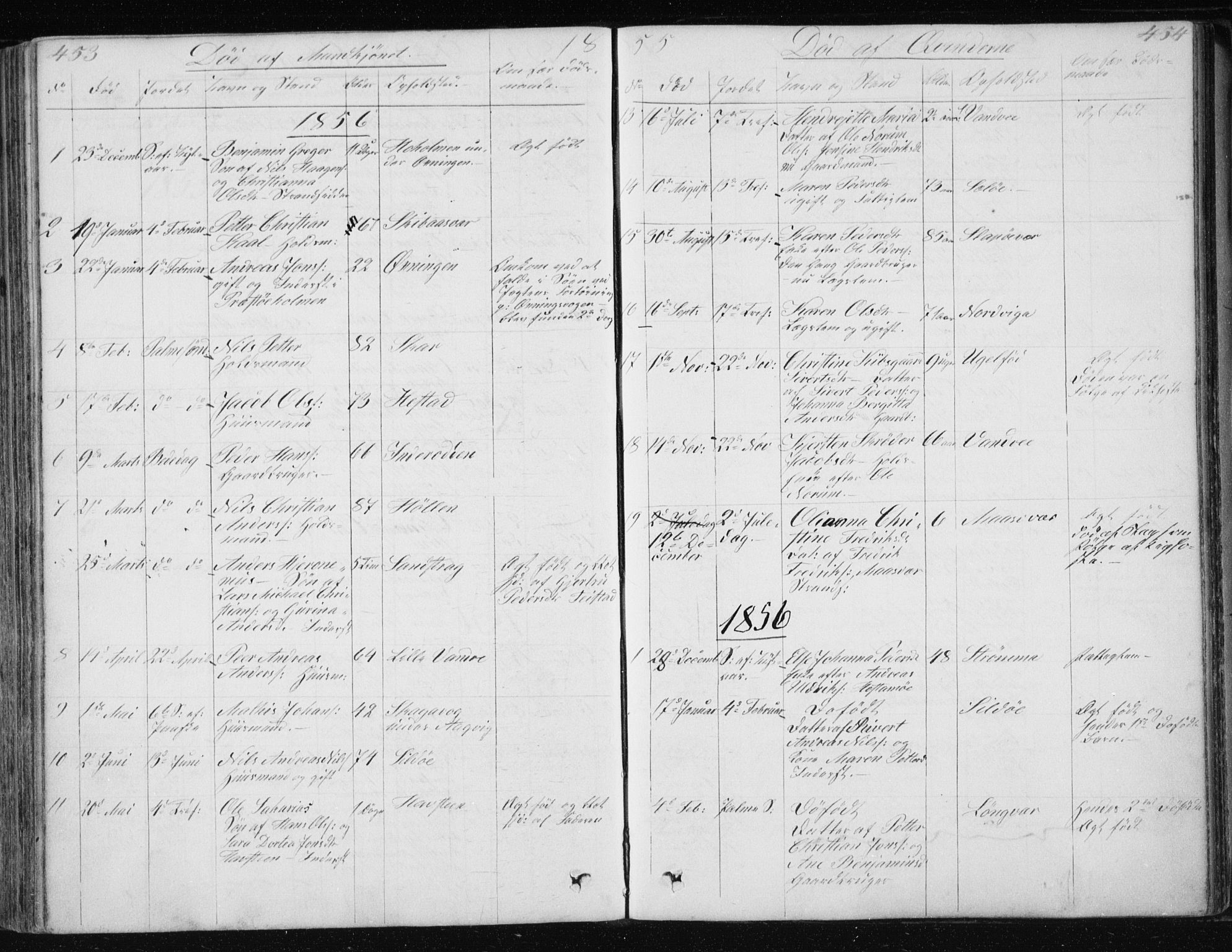 Ministerialprotokoller, klokkerbøker og fødselsregistre - Nordland, SAT/A-1459/834/L0511: Parish register (copy) no. 834C02, 1848-1862, p. 453-454