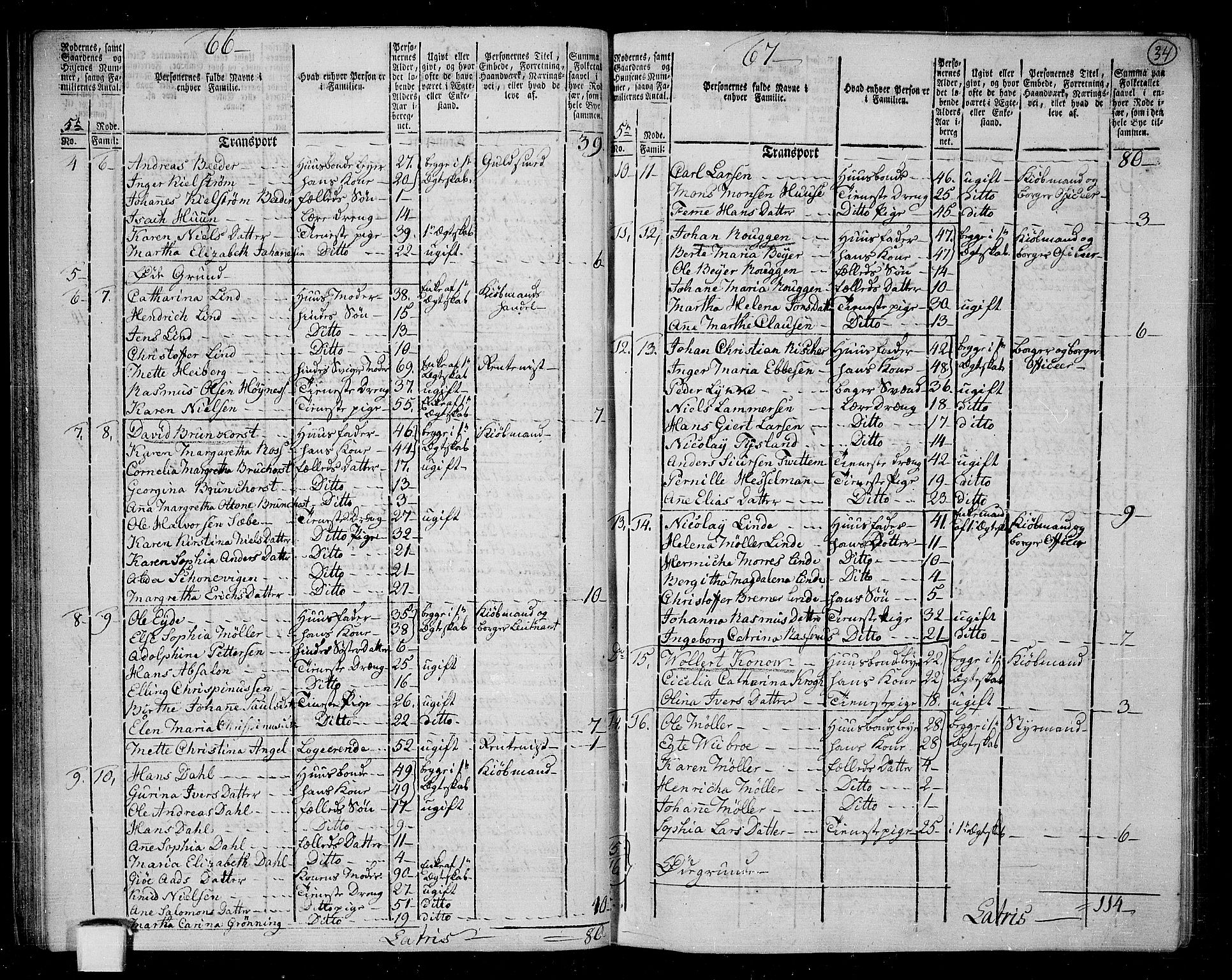 RA, 1801 census for 1301 Bergen, 1801, p. 33b-34a