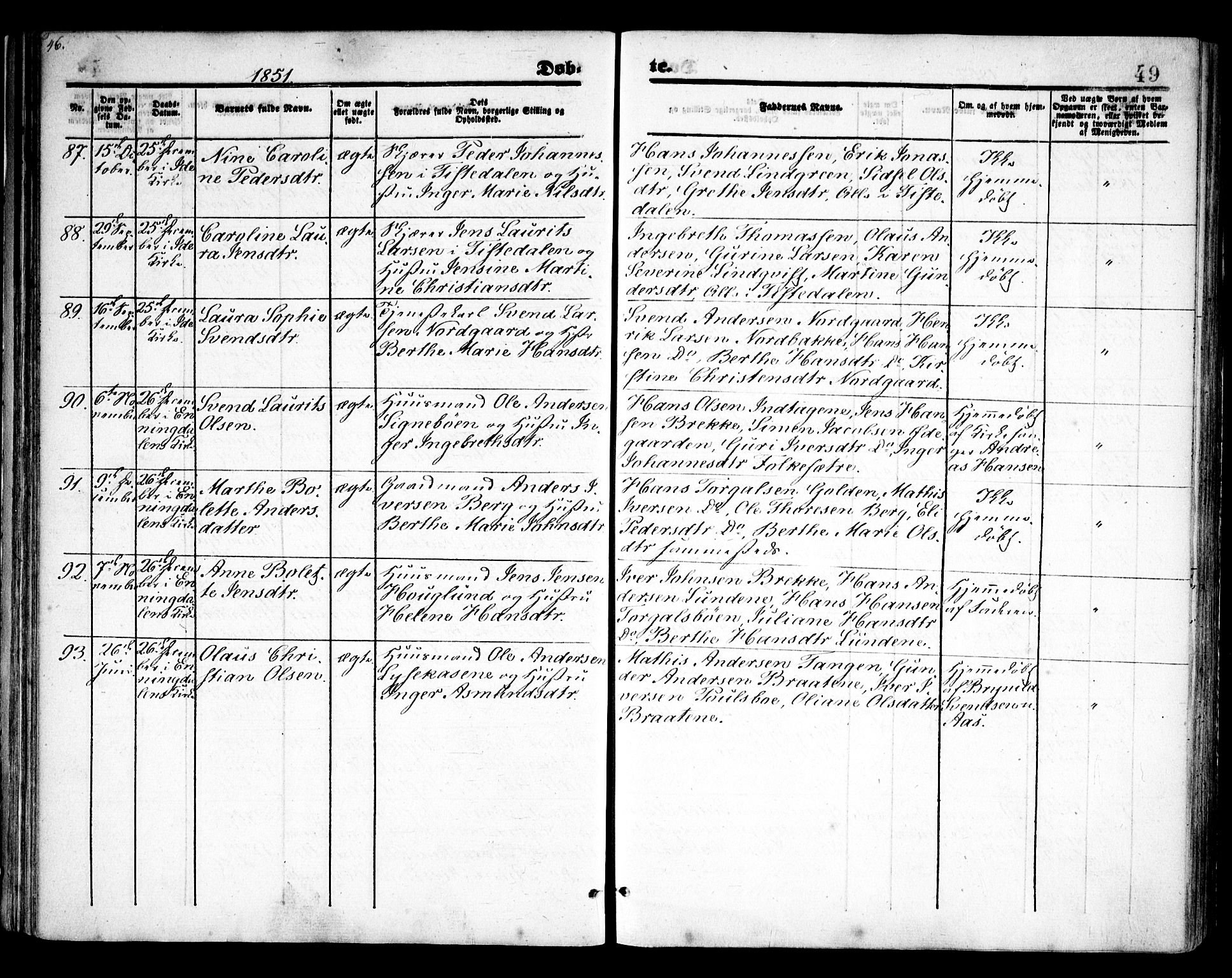Idd prestekontor Kirkebøker, SAO/A-10911/F/Fc/L0004a: Parish register (official) no. III 4A, 1848-1860, p. 49