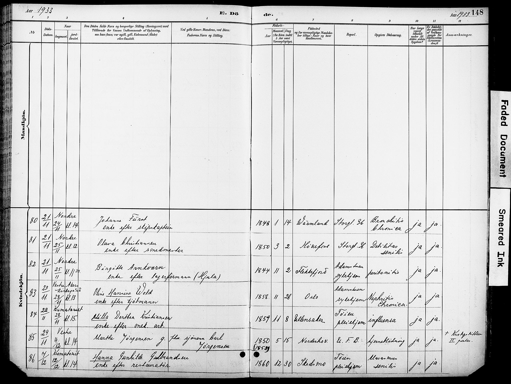 Krohgstøtten sykehusprest Kirkebøker, AV/SAO-A-10854/F/Fa/L0003: Parish register (official) no. 3, 1890-1935, p. 148