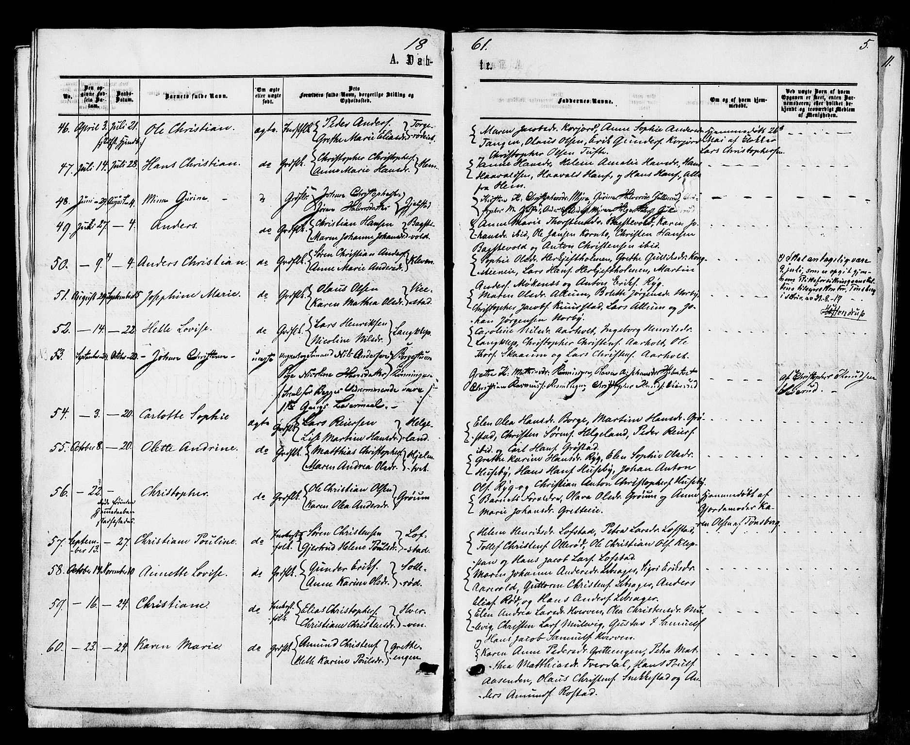 Våle kirkebøker, AV/SAKO-A-334/F/Fa/L0010: Parish register (official) no. I 10, 1861-1877, p. 5