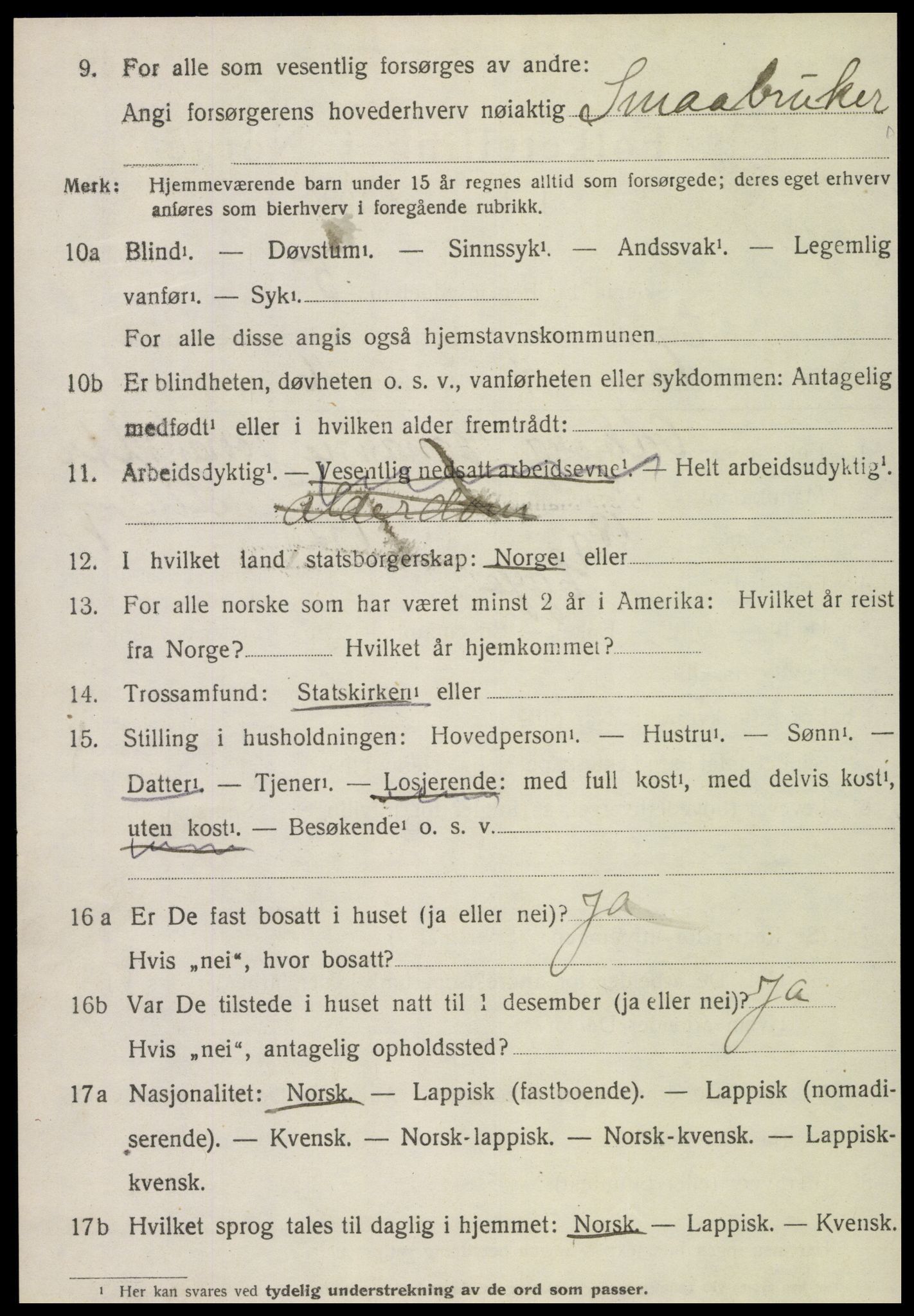 SAT, 1920 census for Egge, 1920, p. 3871
