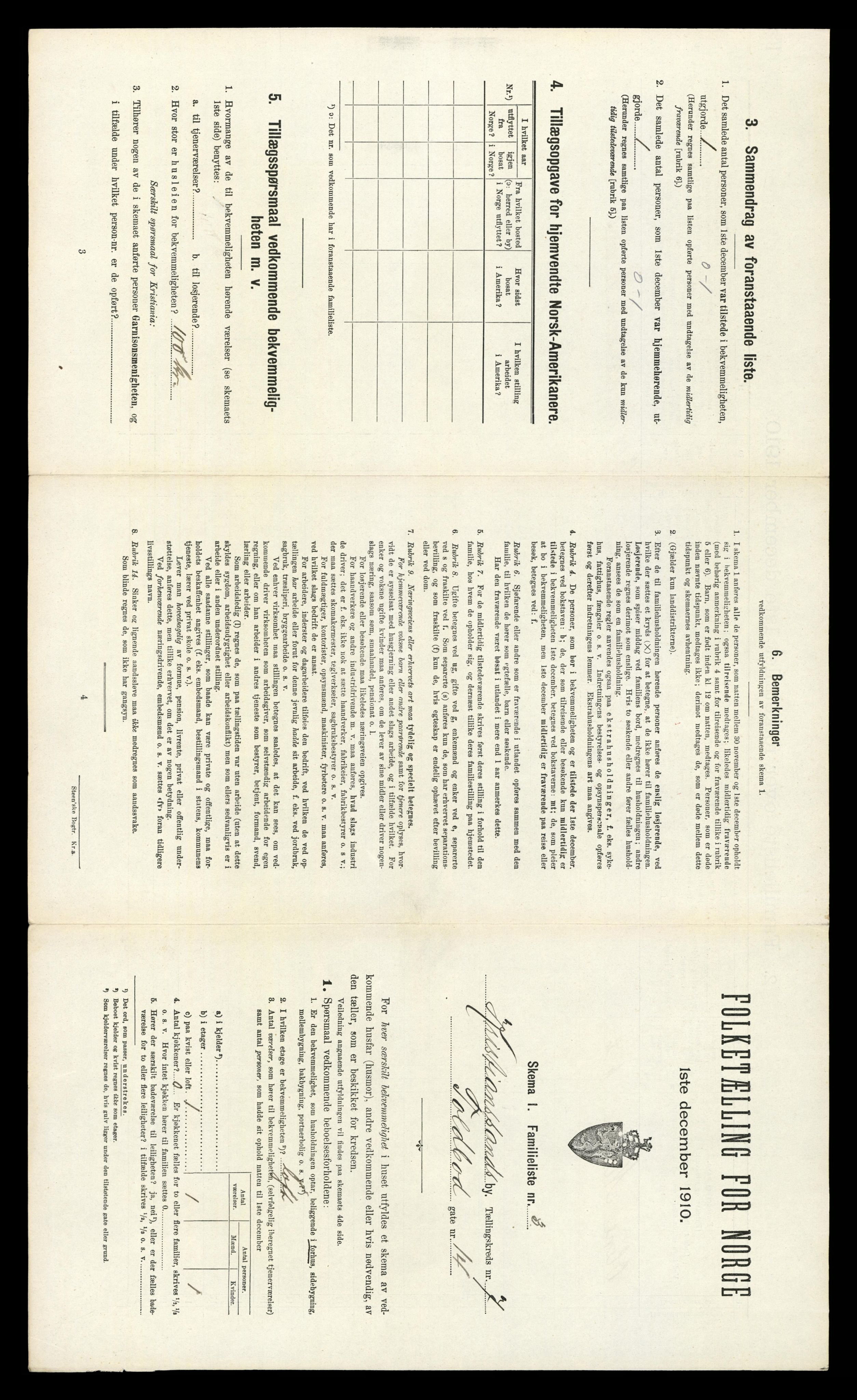 RA, 1910 census for Kristiansand, 1910, p. 1602