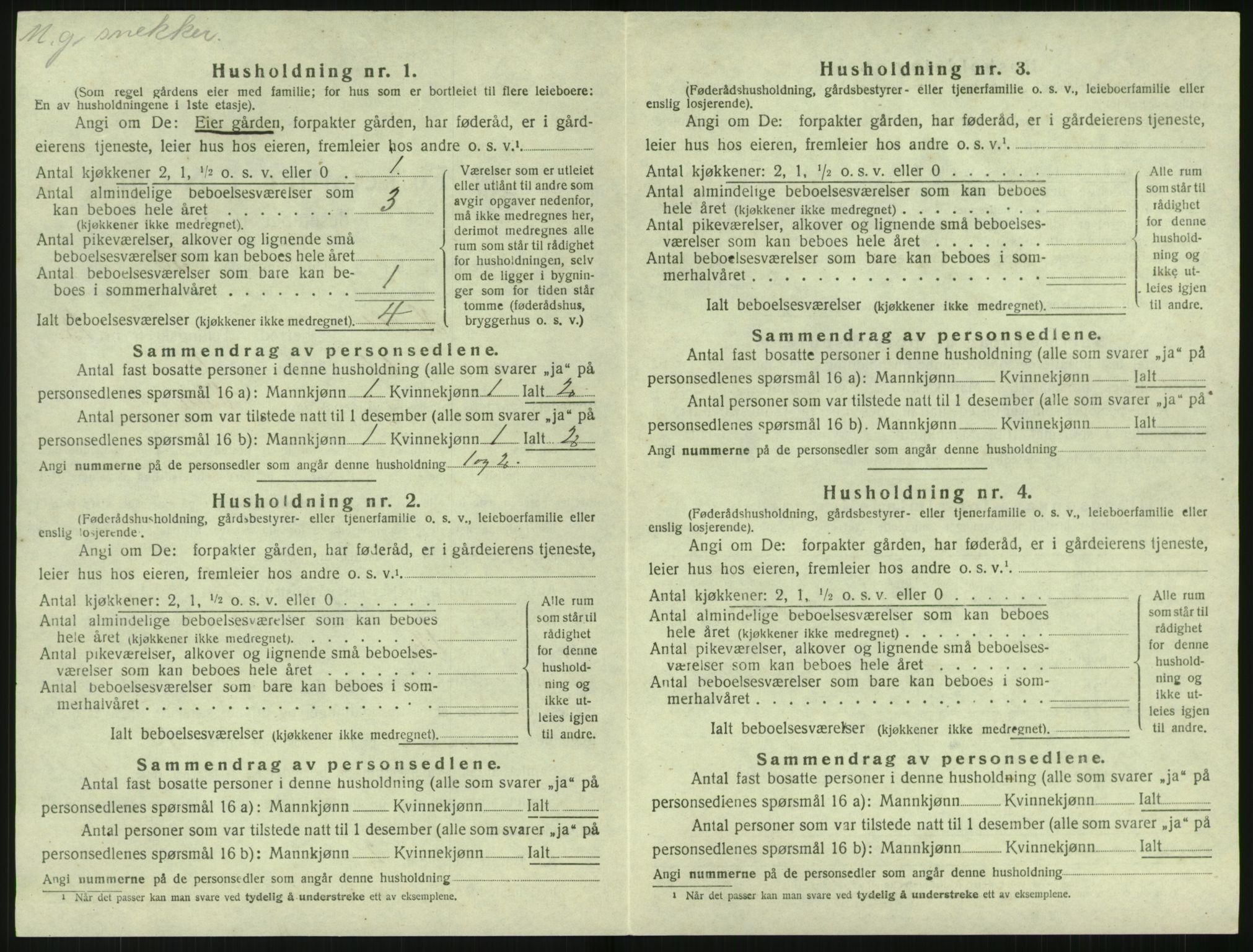 SAK, 1920 census for Holt, 1920, p. 1415
