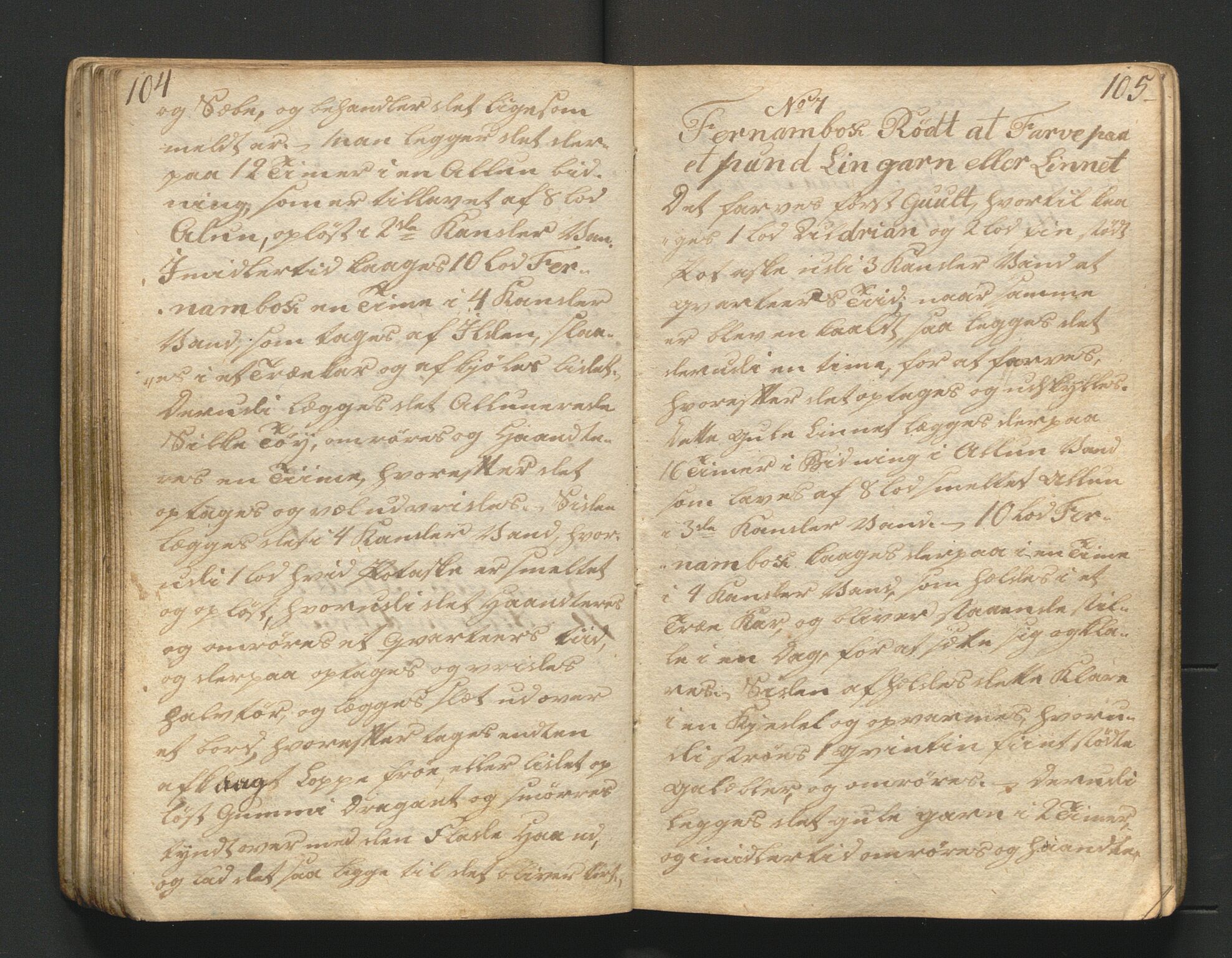 Pa 1464 - Langballe, Hulleborg, AV/SAST-A-101779/F/L0001: Oppskriftsbok, 1805-1810, p. 104-105