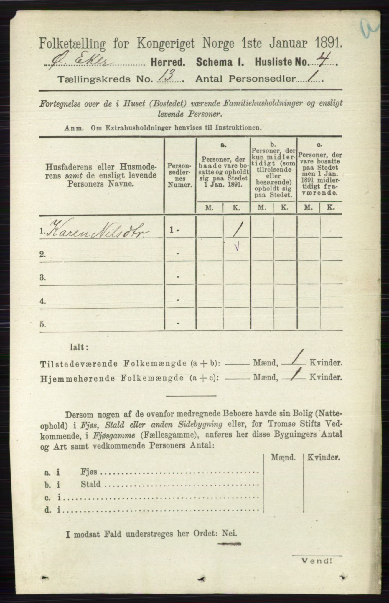 RA, 1891 census for 0624 Øvre Eiker, 1891, p. 5783