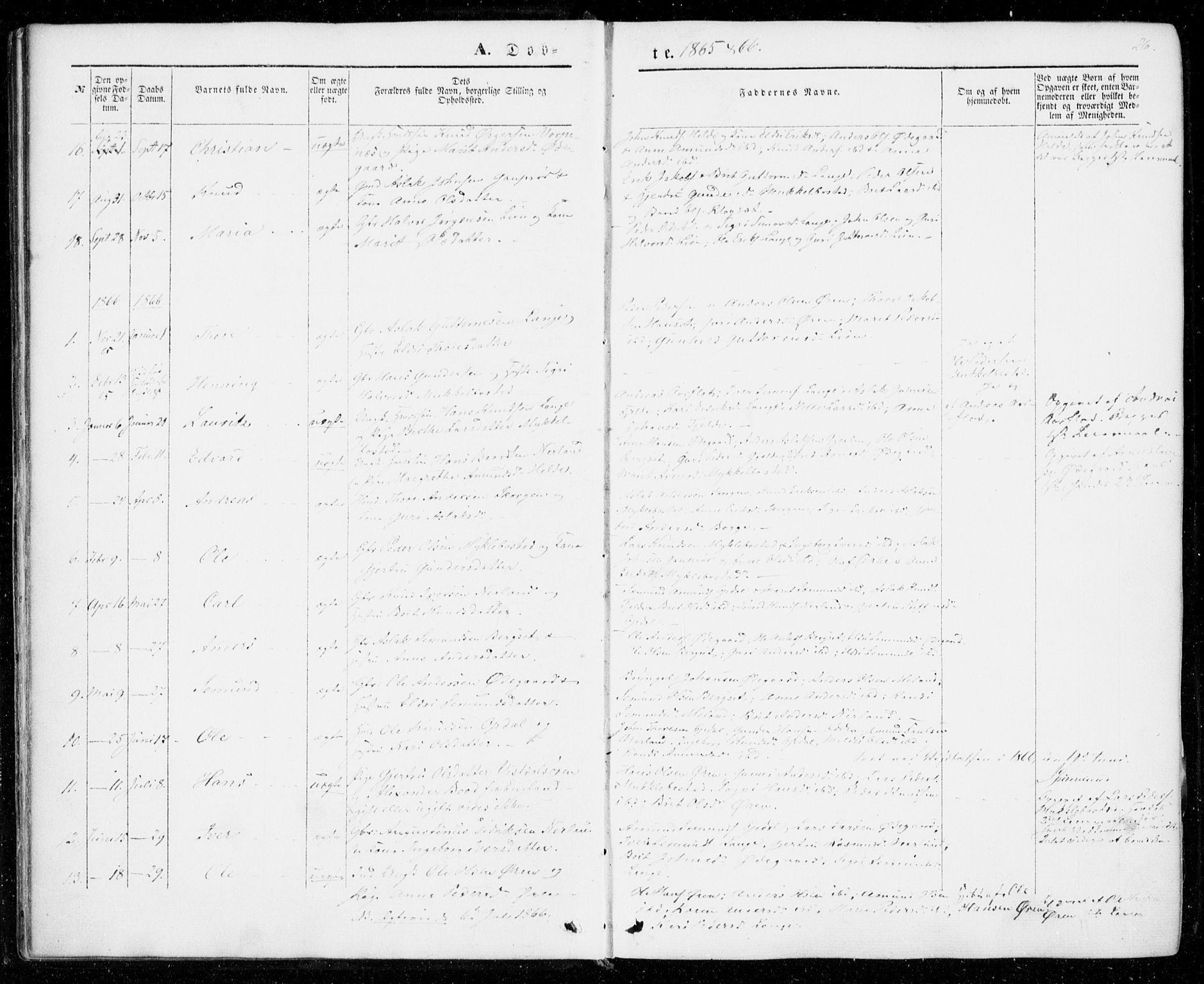 Ministerialprotokoller, klokkerbøker og fødselsregistre - Møre og Romsdal, SAT/A-1454/554/L0643: Parish register (official) no. 554A01, 1846-1879, p. 26