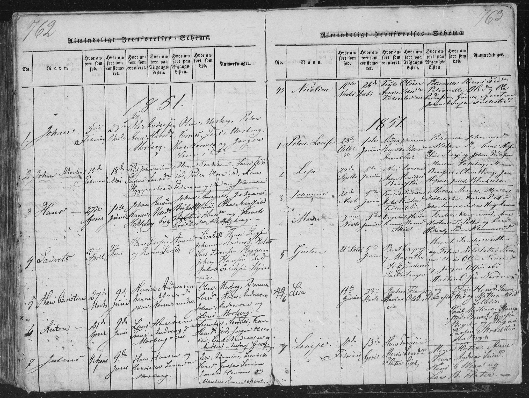 Røyken kirkebøker, SAKO/A-241/G/Ga/L0003: Parish register (copy) no. 3, 1814-1856, p. 762-763