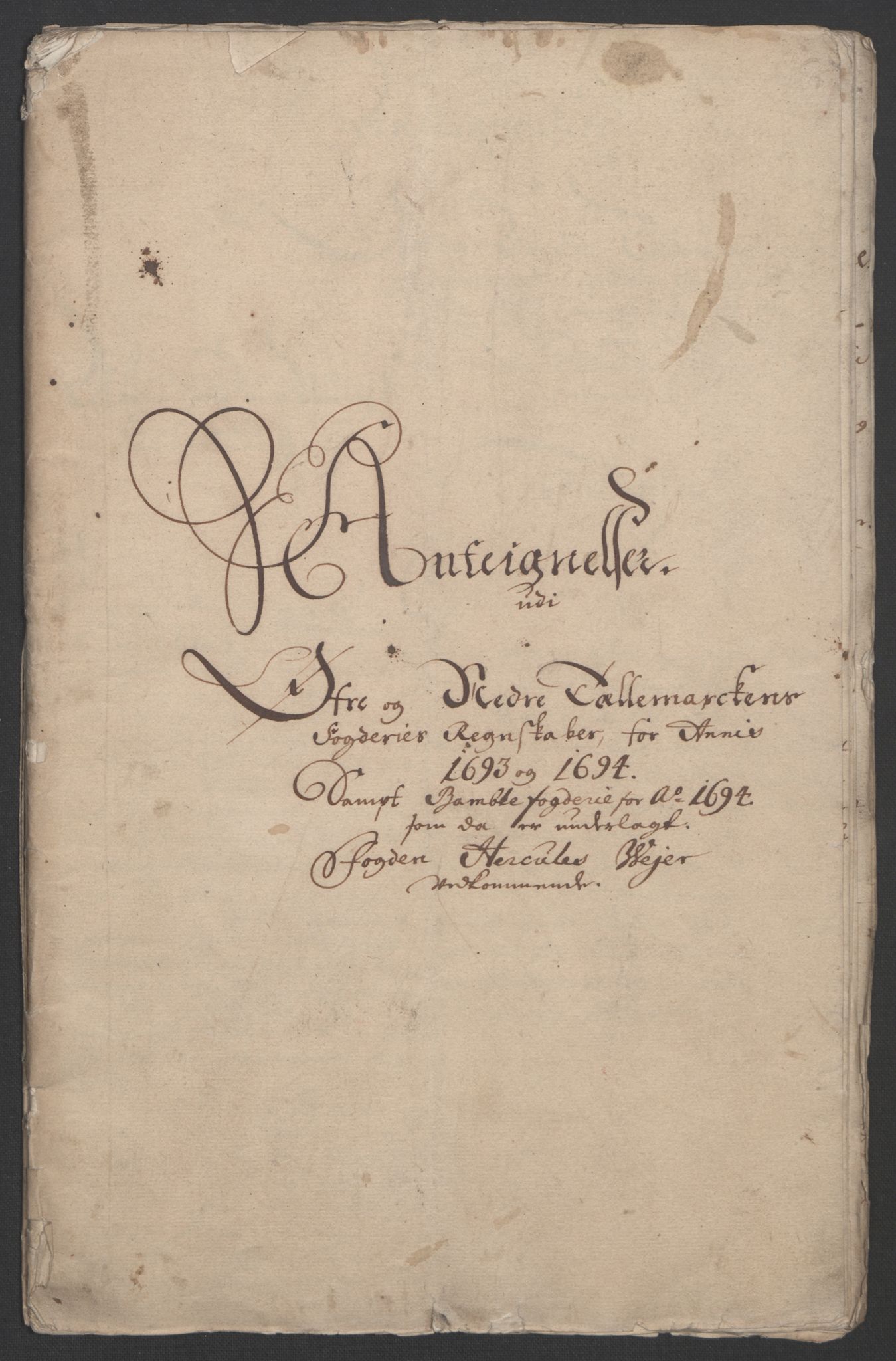 Rentekammeret inntil 1814, Reviderte regnskaper, Fogderegnskap, RA/EA-4092/R36/L2092: Fogderegnskap Øvre og Nedre Telemark og Bamble, 1694, p. 275