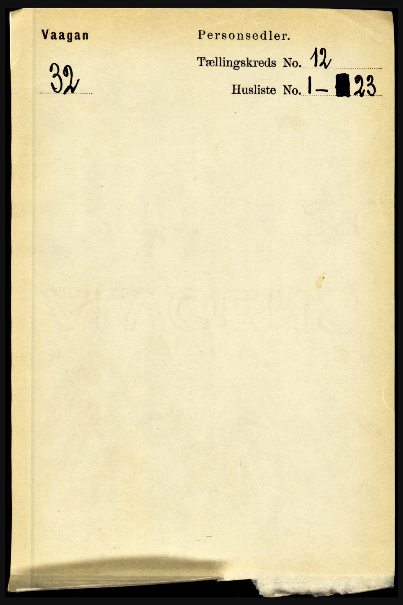 RA, 1891 census for 1865 Vågan, 1891, p. 2891
