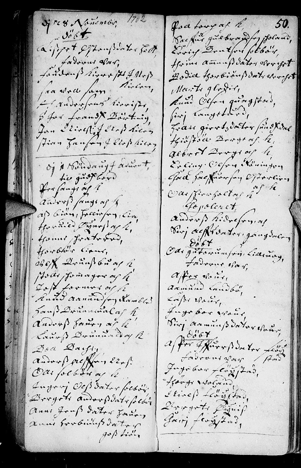 Holt sokneprestkontor, AV/SAK-1111-0021/F/Fb/L0001: Parish register (copy) no. B 1, 1699-1705, p. 50