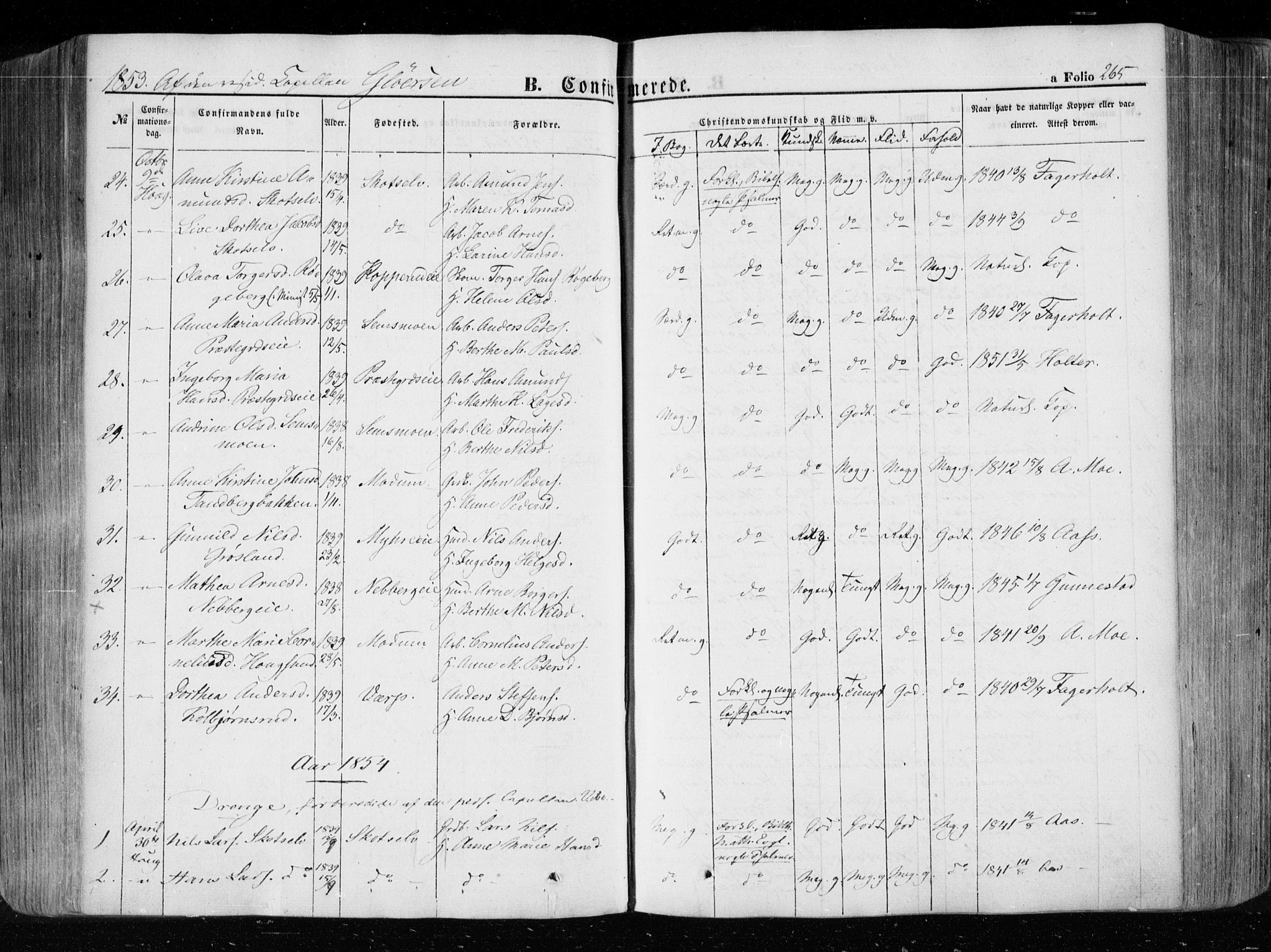 Eiker kirkebøker, SAKO/A-4/F/Fa/L0014: Parish register (official) no. I 14, 1846-1854, p. 265