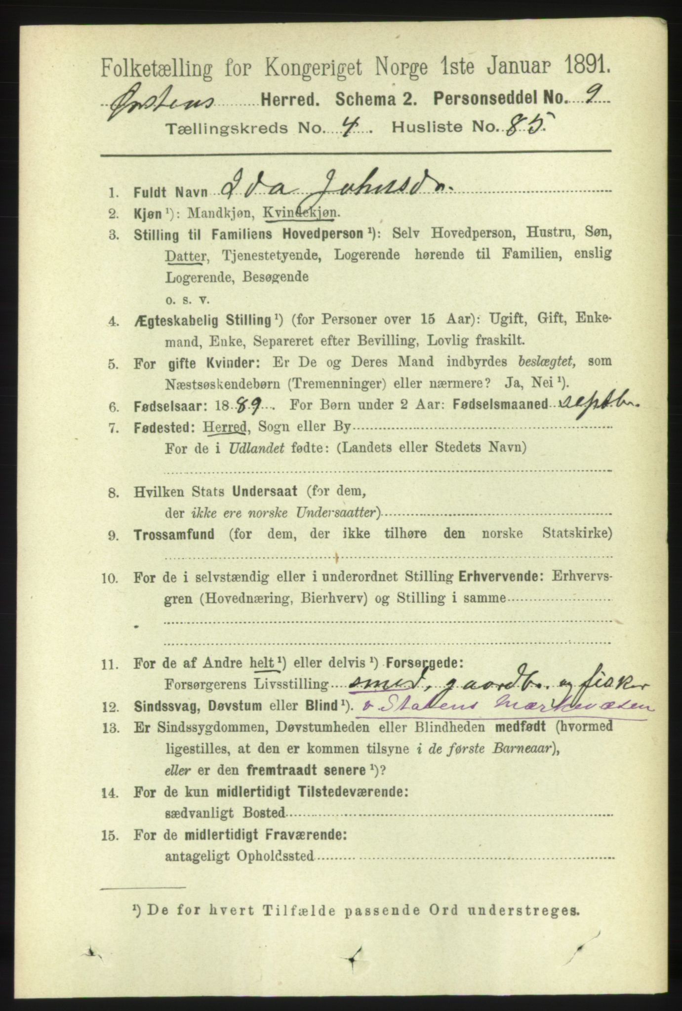 RA, 1891 census for 1520 Ørsta, 1891, p. 2179