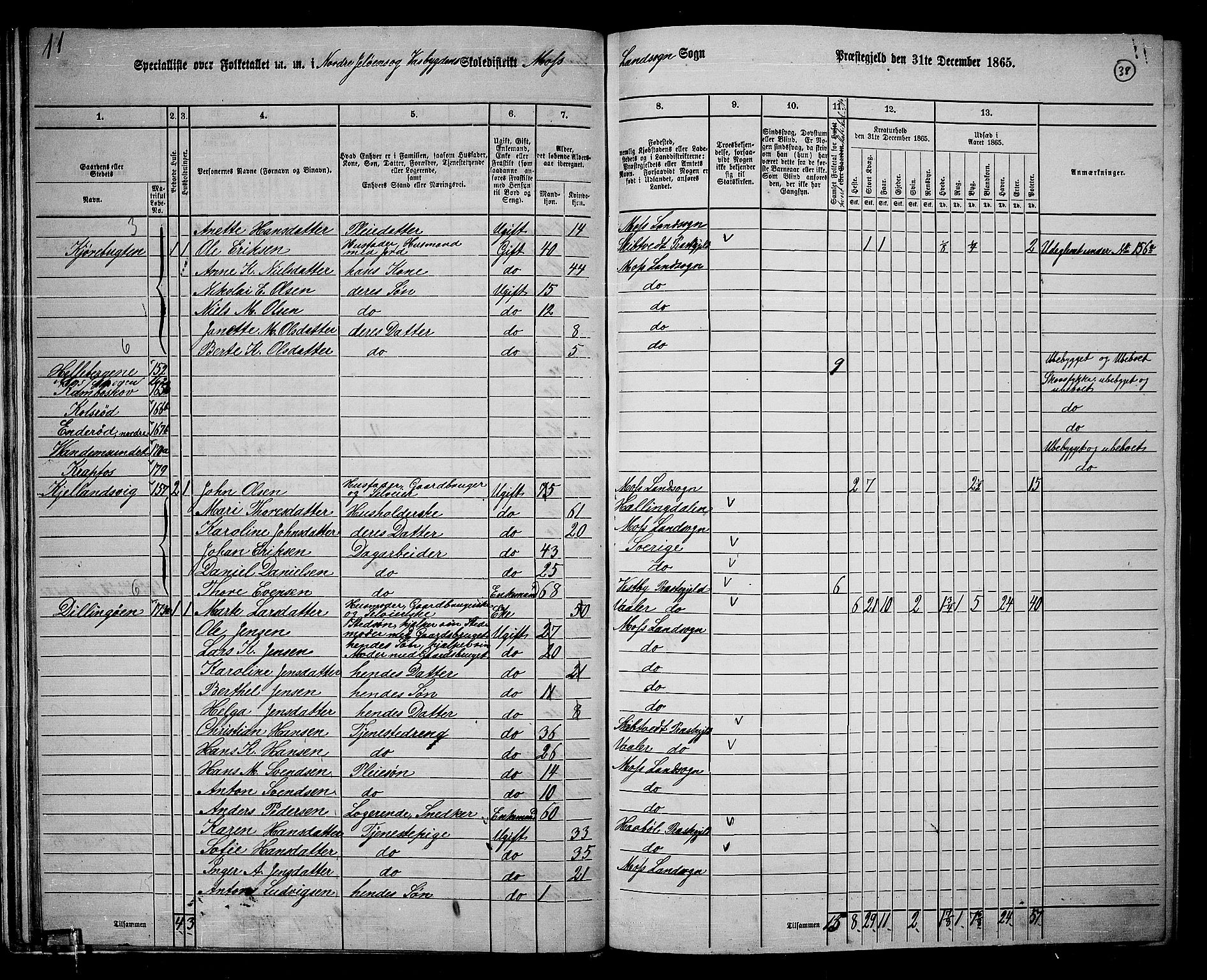 RA, 1865 census for Moss/Moss, 1865, p. 36