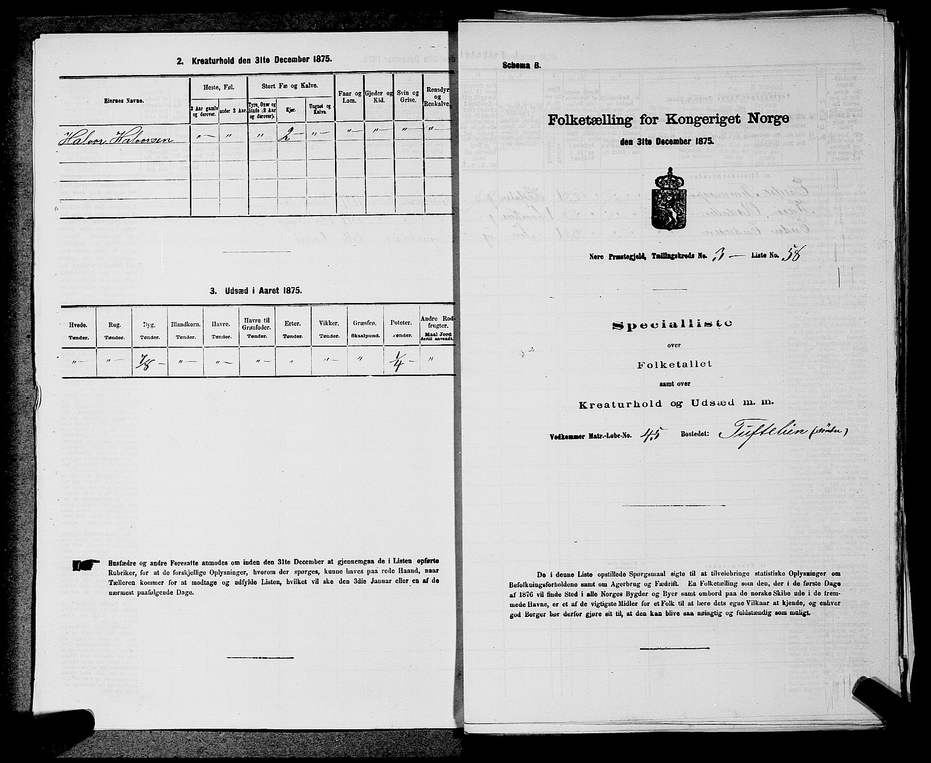 SAKO, 1875 census for 0633P Nore, 1875, p. 338