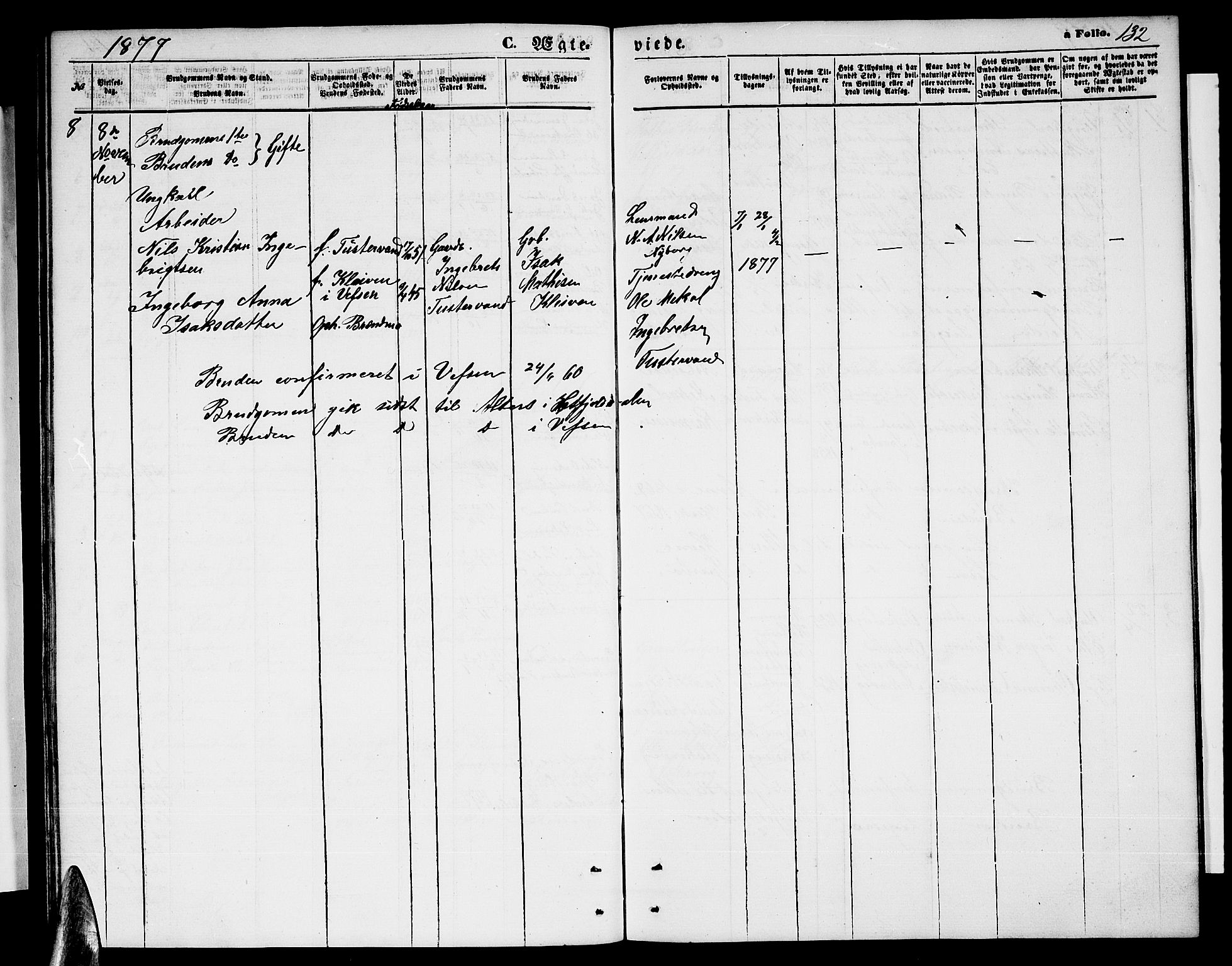 Ministerialprotokoller, klokkerbøker og fødselsregistre - Nordland, AV/SAT-A-1459/823/L0329: Parish register (copy) no. 823C01, 1865-1878, p. 132