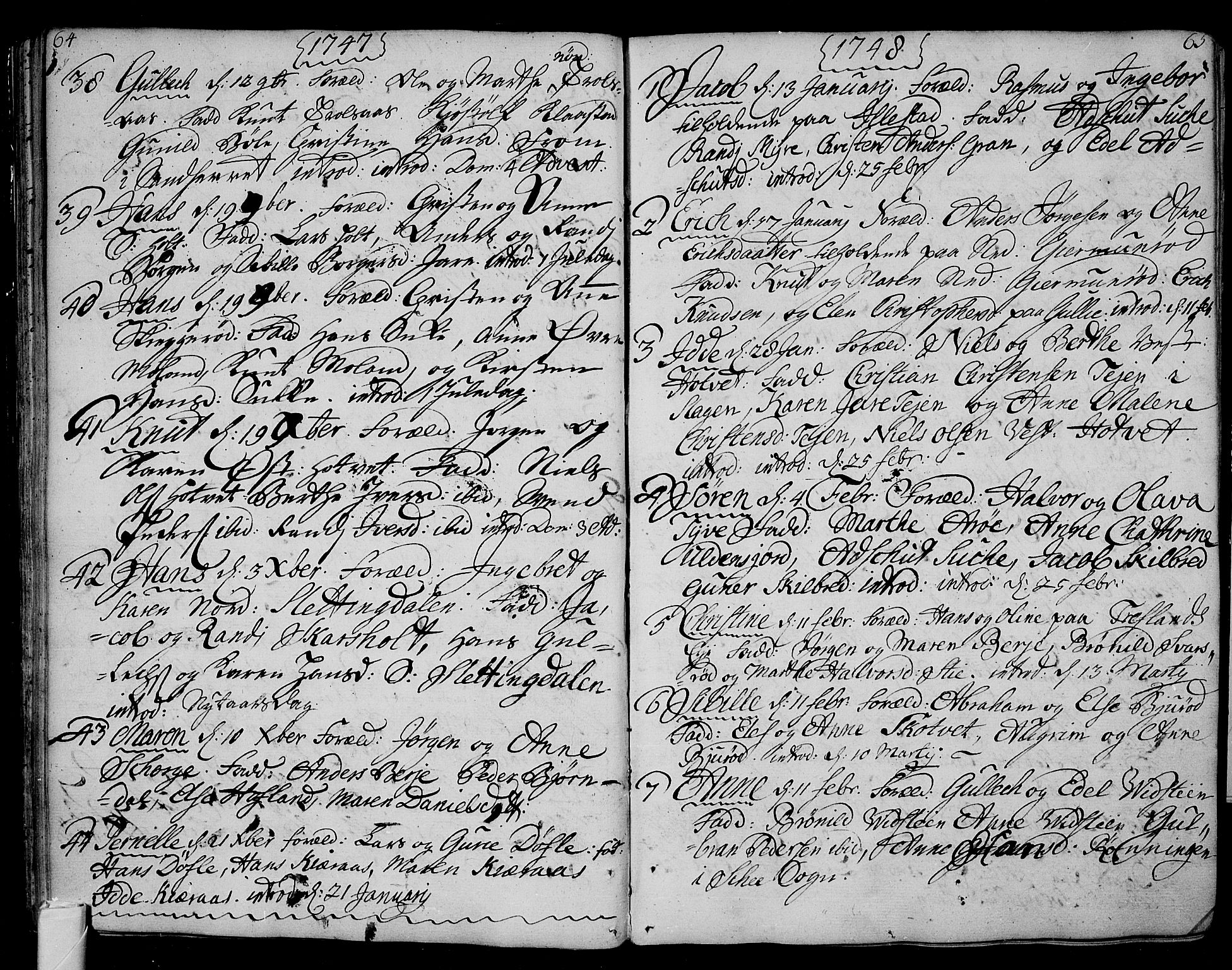 Andebu kirkebøker, AV/SAKO-A-336/F/Fa/L0002: Parish register (official) no. 2, 1733-1802, p. 64-65