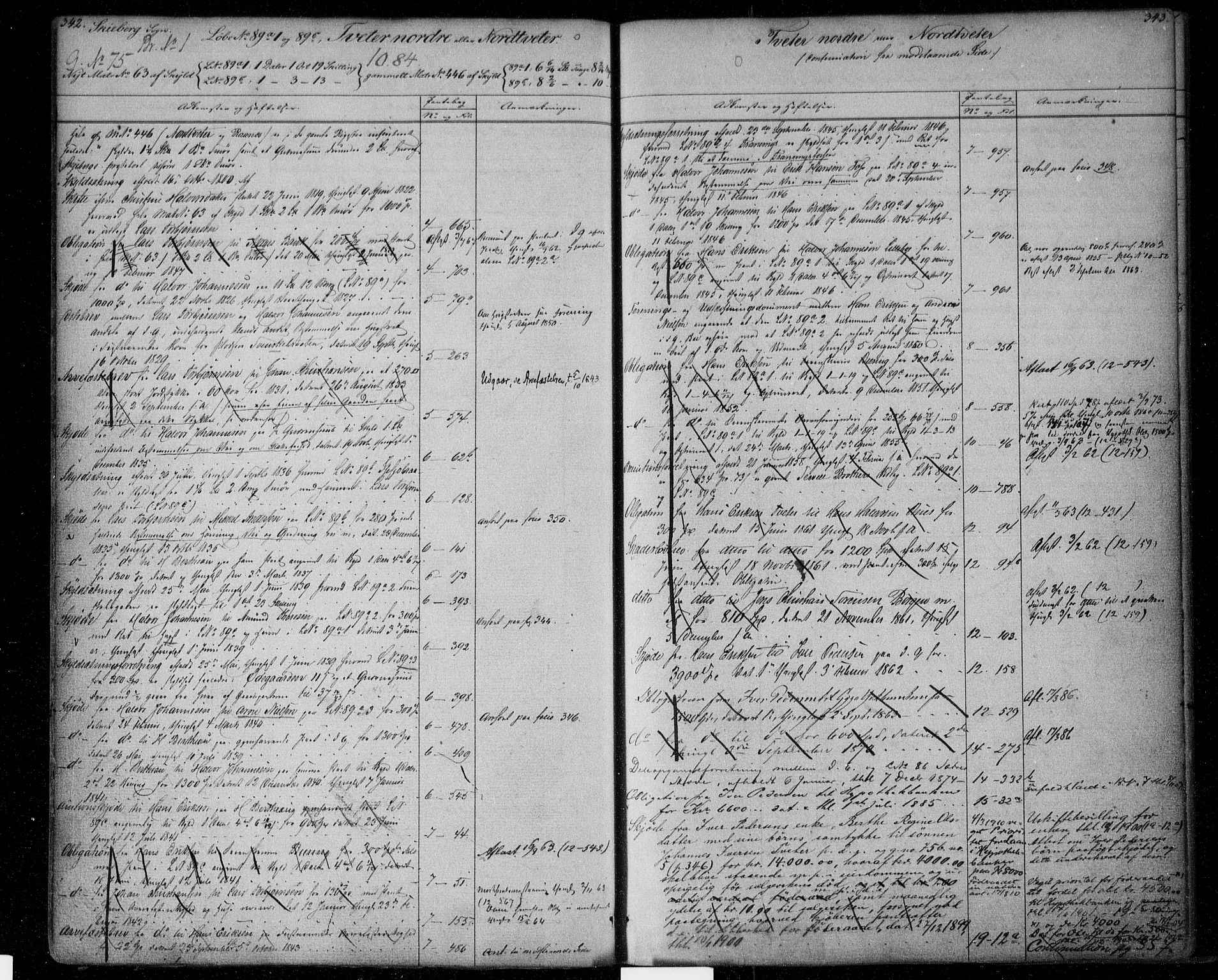 Idd og Marker sorenskriveri, AV/SAO-A-10283/G/Ga/Gac/L0002: Mortgage register no. II 2, 1848-1911, p. 342-343