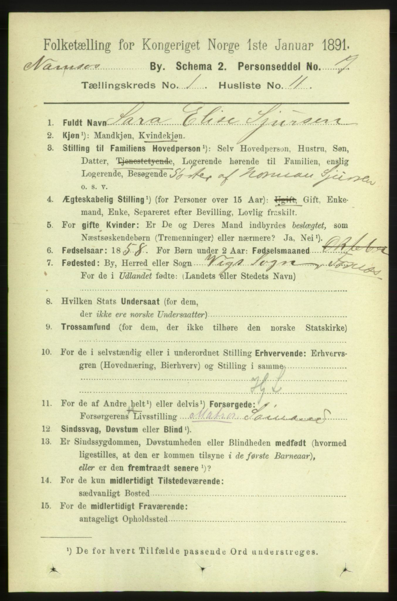 RA, 1891 census for 1703 Namsos, 1891, p. 102