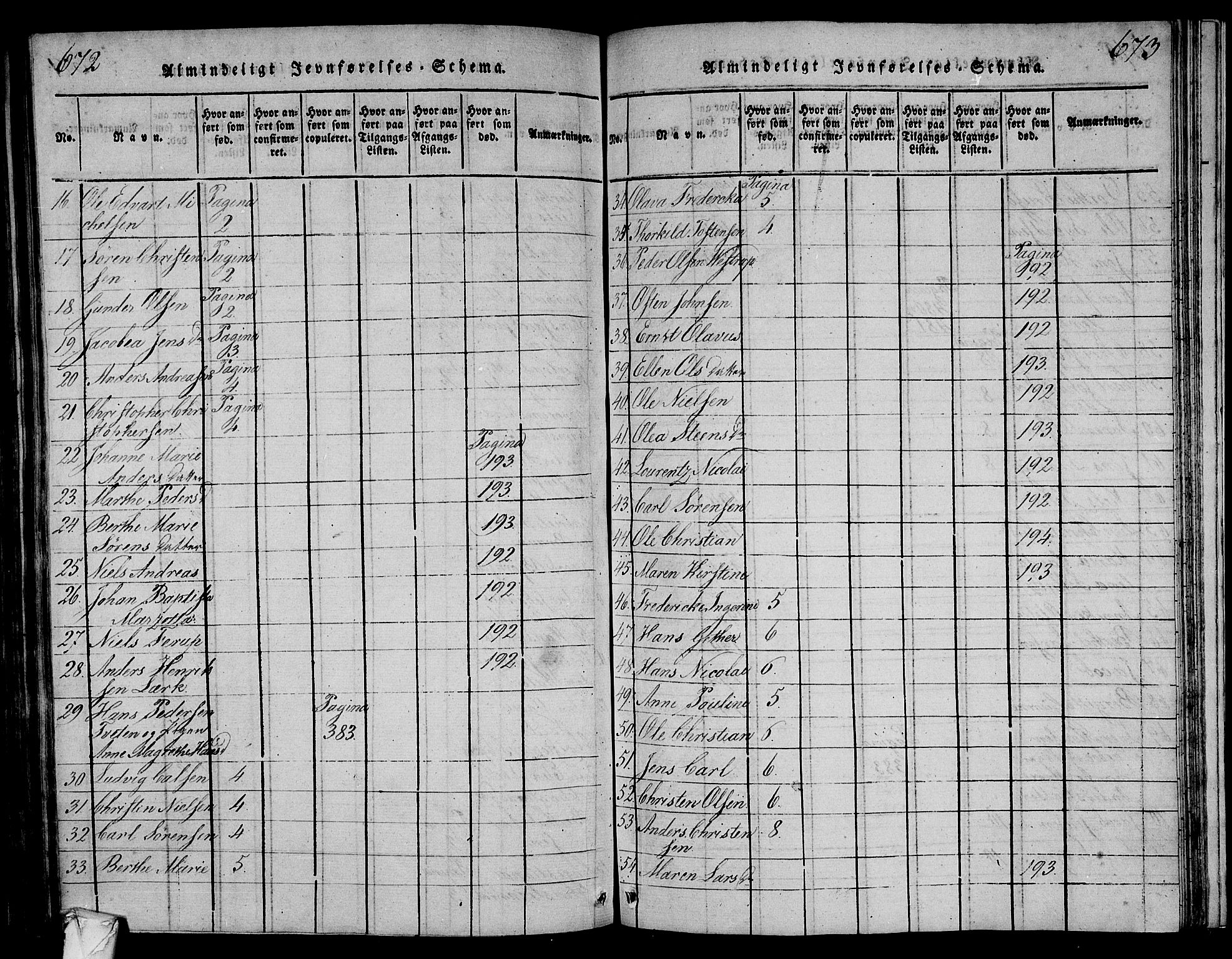 Larvik kirkebøker, AV/SAKO-A-352/F/Fa/L0001: Parish register (official) no. I 1, 1814-1825, p. 672-673