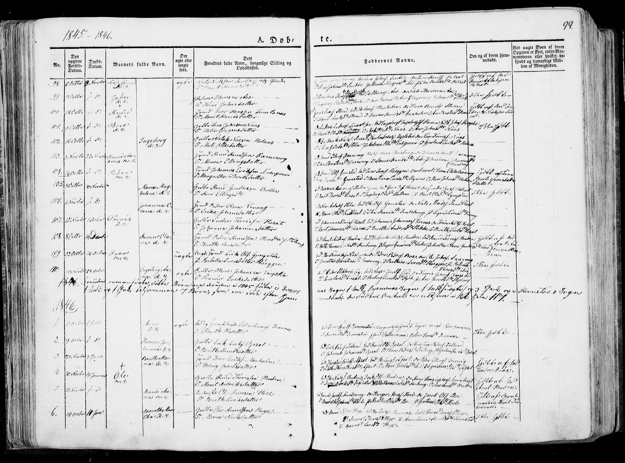 Ministerialprotokoller, klokkerbøker og fødselsregistre - Møre og Romsdal, SAT/A-1454/568/L0803: Parish register (official) no. 568A10, 1830-1853, p. 99