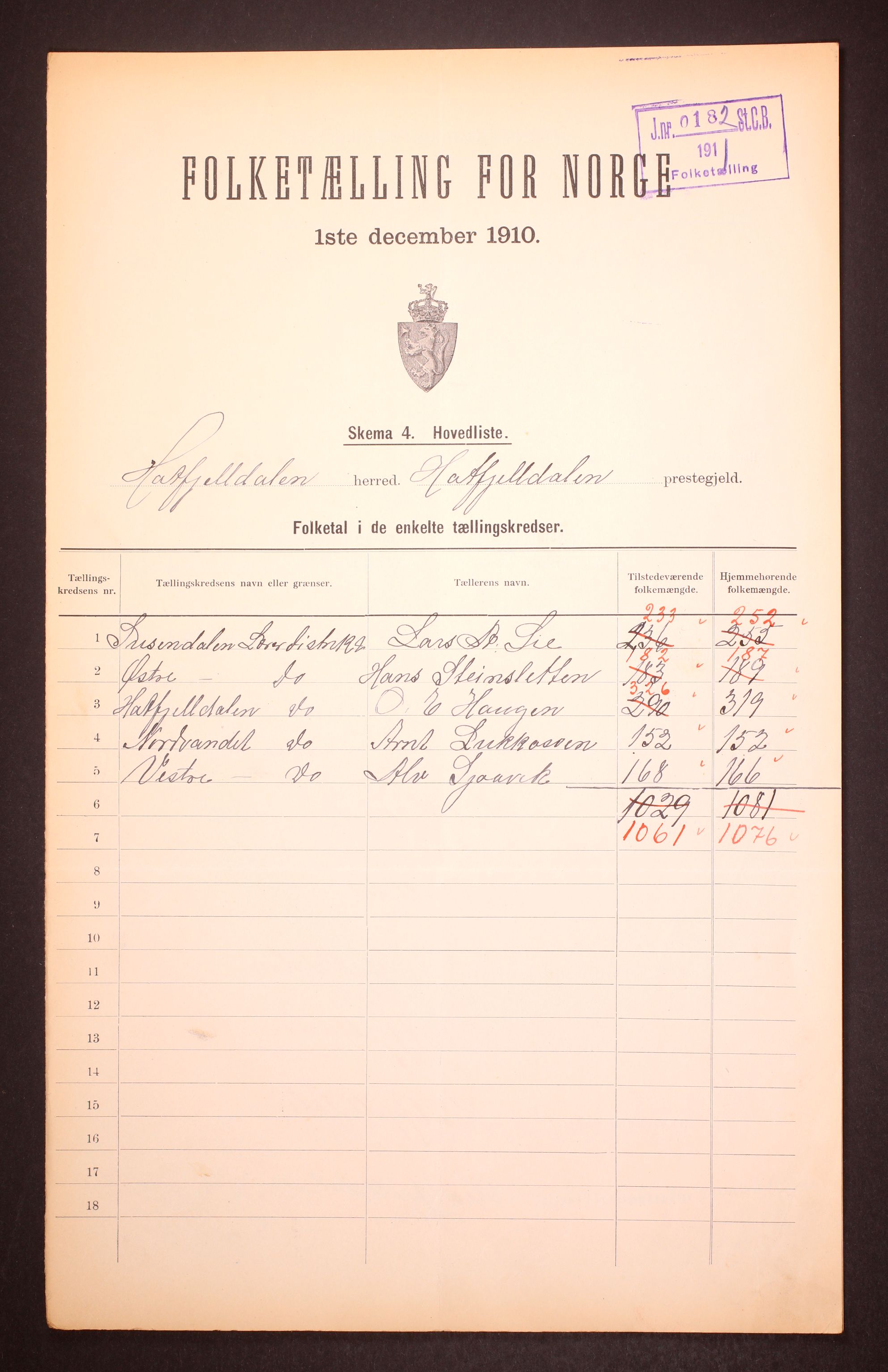 RA, 1910 census for Hattfjelldal, 1910, p. 2