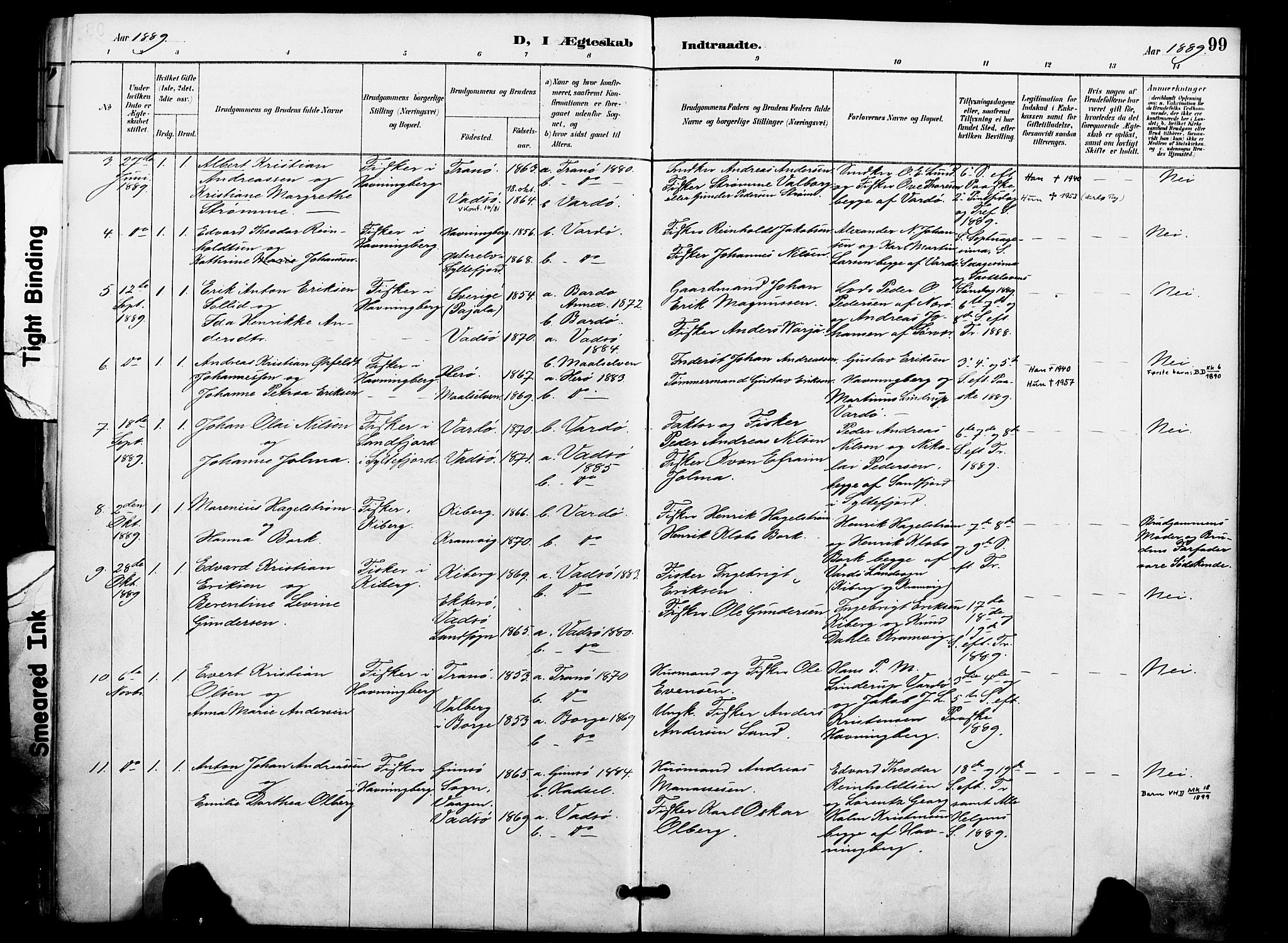 Vardø sokneprestkontor, SATØ/S-1332/H/Ha/L0009kirke: Parish register (official) no. 9, 1887-1898, p. 99